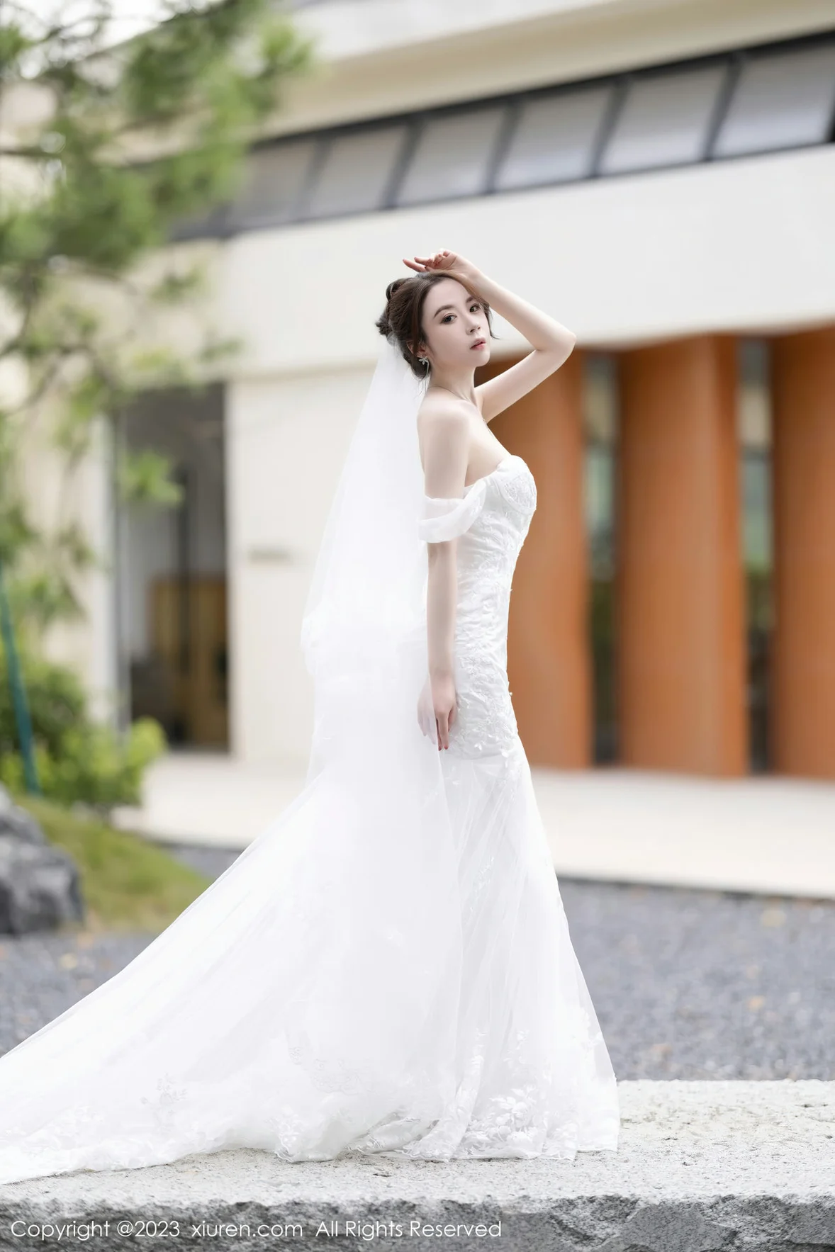  XiuRen 秀人 No.7310 梦心玥 白色婚纱服饰安吉旅拍 [84P]第4张