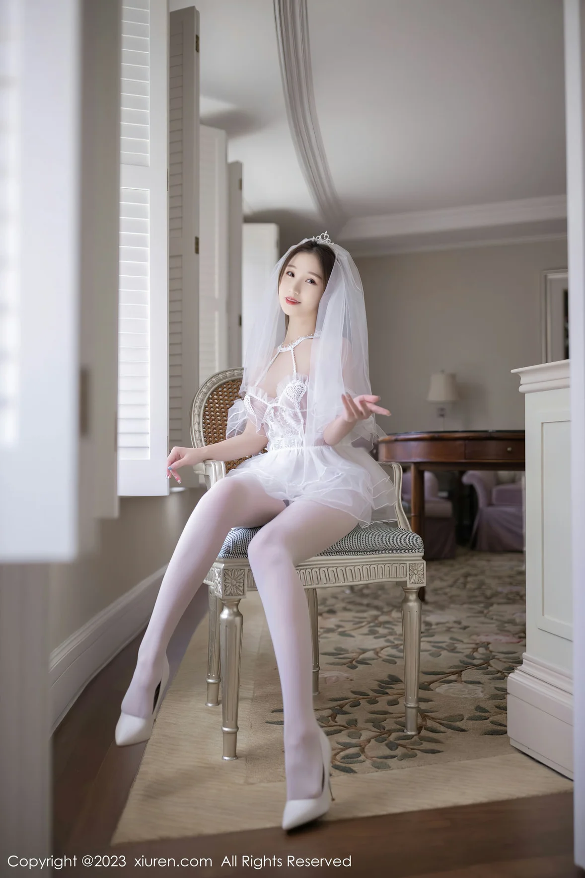  XiuRen 秀人 No.7104 杏子Yada 蕾丝婚纱性感写真 [86P]第9张