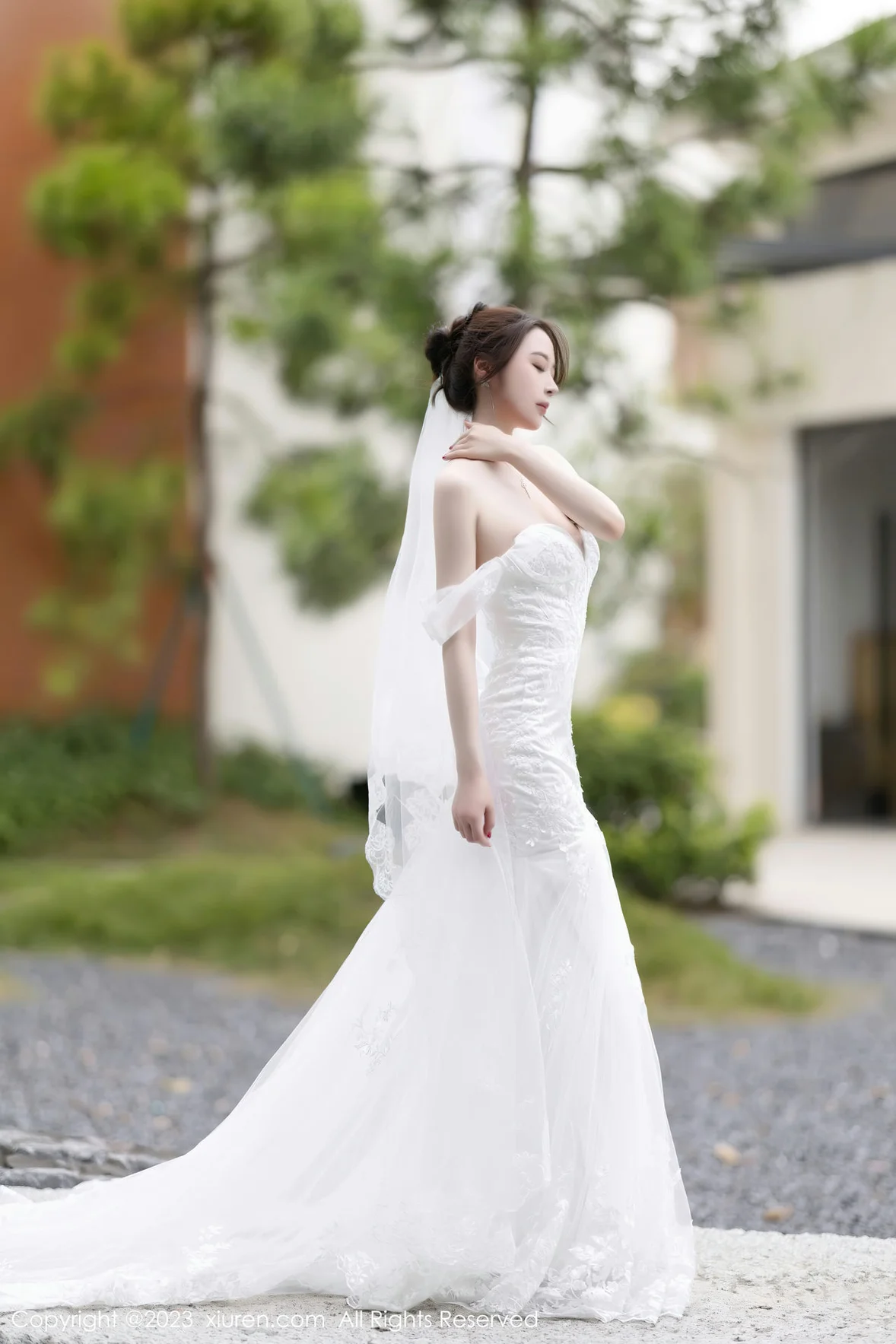  XiuRen 秀人 No.7310 梦心玥 白色婚纱服饰安吉旅拍 [84P]第4张