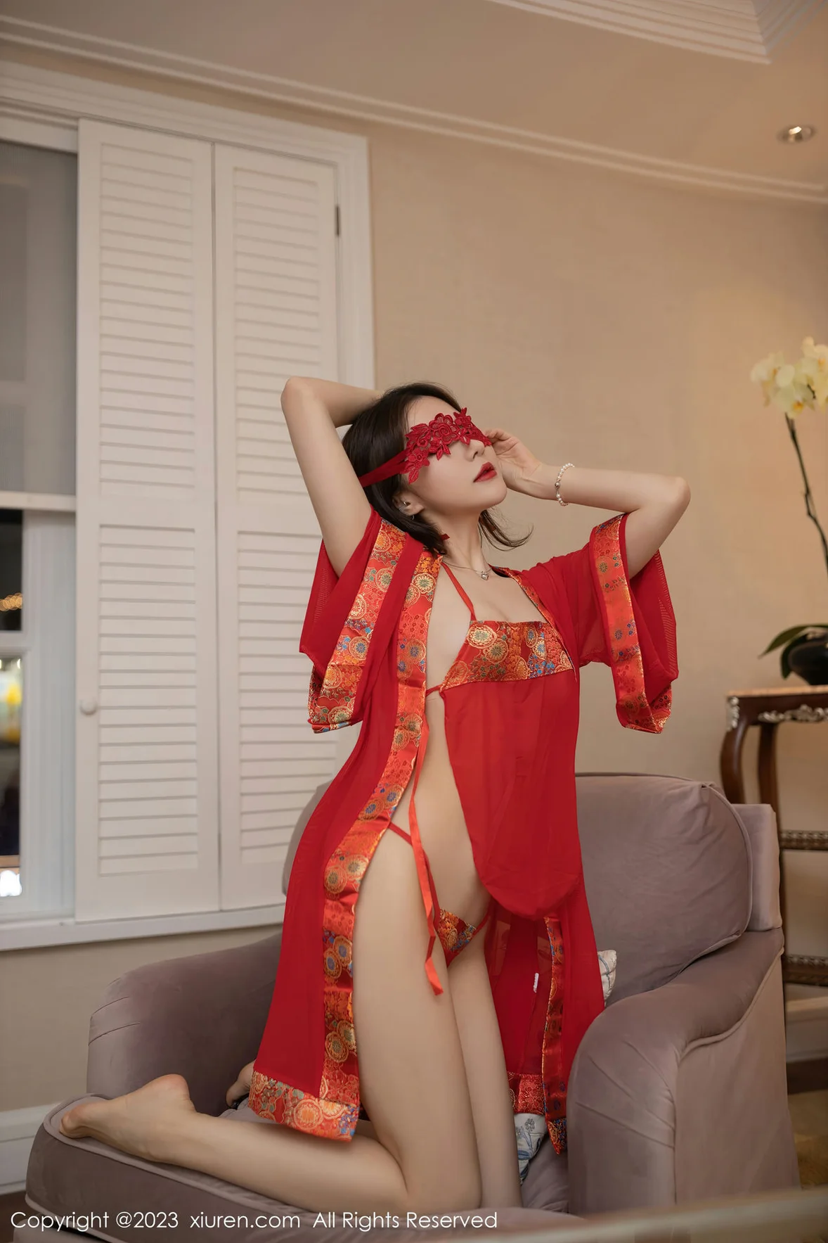  XiuRen 秀人 No.7008 鱼子酱Fish 红色丝绸泰国旅拍 [81P]第4张