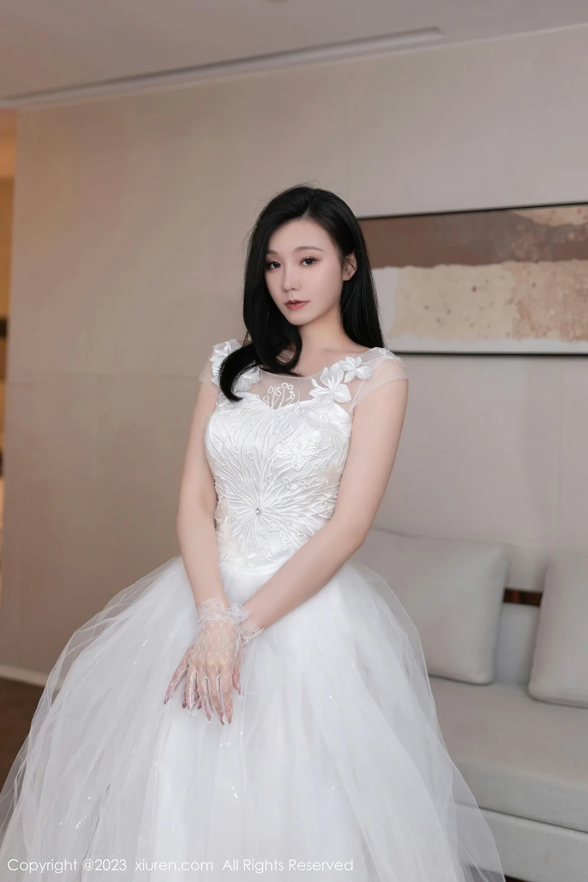  XiuRen 秀人 No.7201 安然anran 白色婚纱性感写真 [80P]第2张