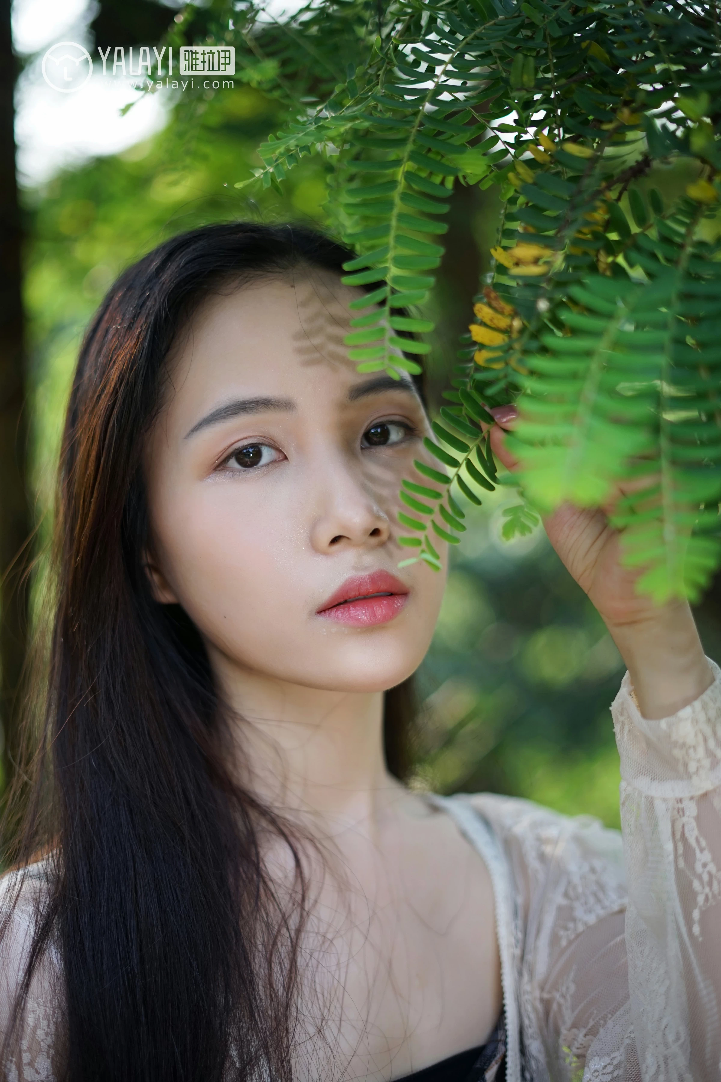 [YALAYI雅拉伊]NO.029 纯粹之心 卡柔 透视蕾丝上衣加吊带连衣裙性感私房写真集第9张