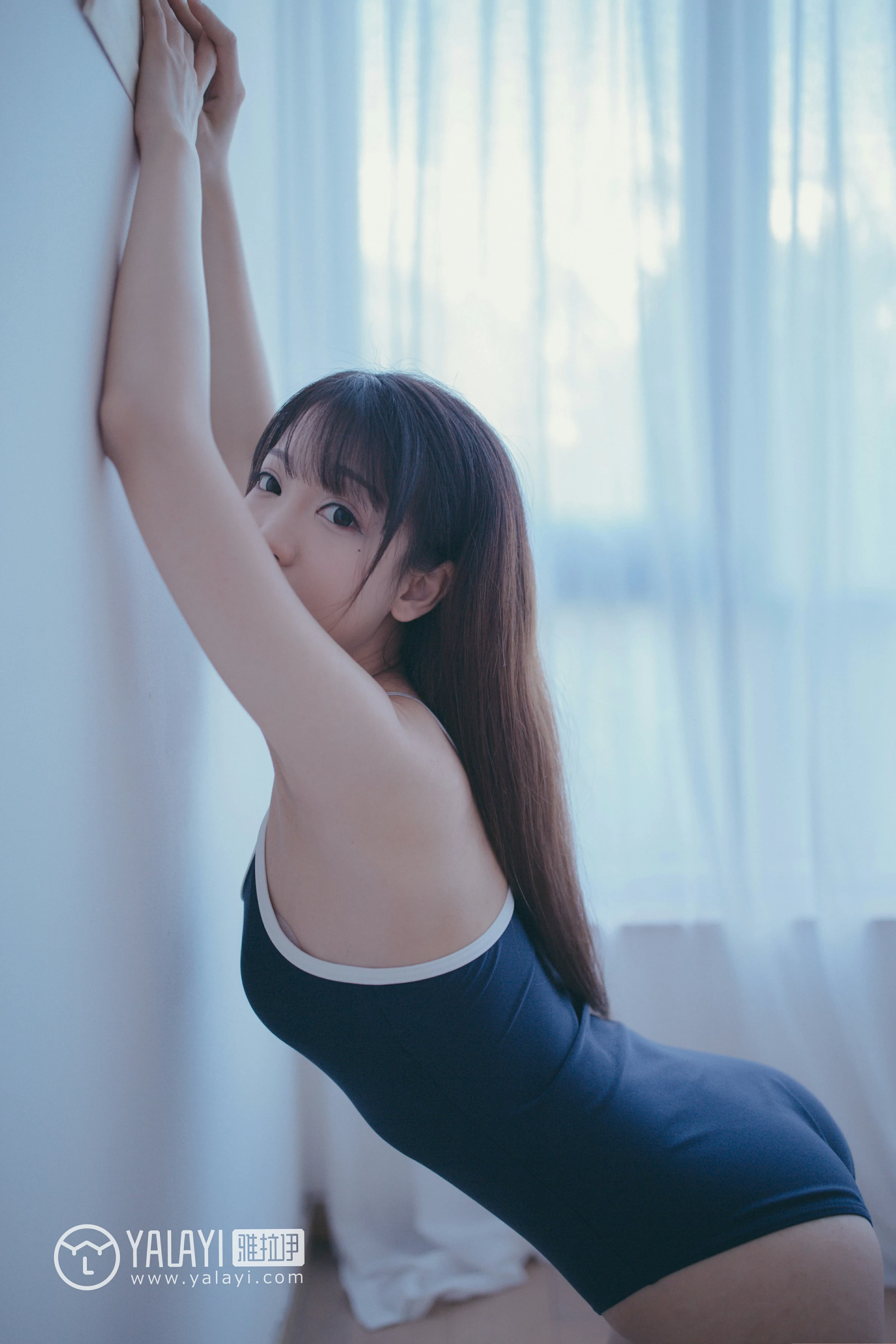 [YALAYI雅拉伊]NO.068 蓝帘幽梦 水花儿 蓝色连体运动内衣性感私房写真集第19张