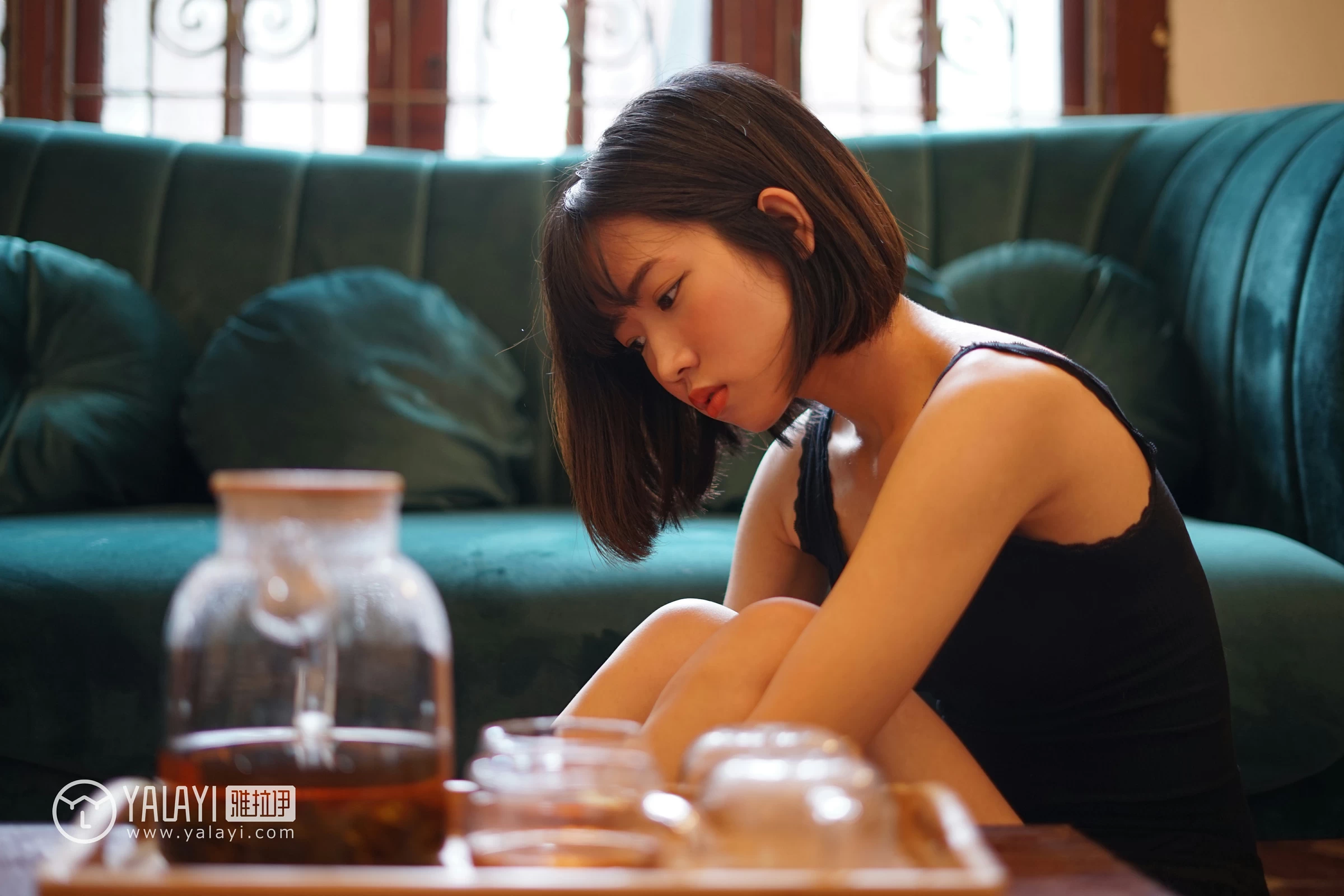 [YALAYI雅拉伊]NO.084 淤青 公主小兔子 黑色透视上衣加蕾丝镂空短裤性感私房写真集第8张