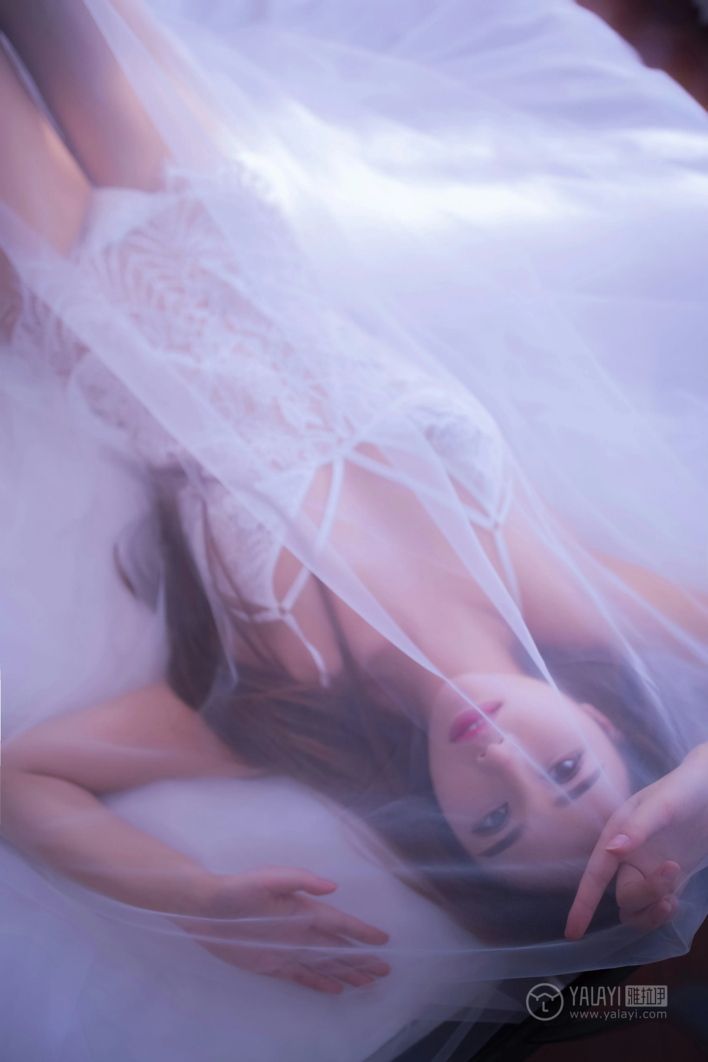 [YALAYI雅拉伊]No.173 紫色星辰 李颖惠惠 白色透视镂空情趣内衣性感私房写真集第3张