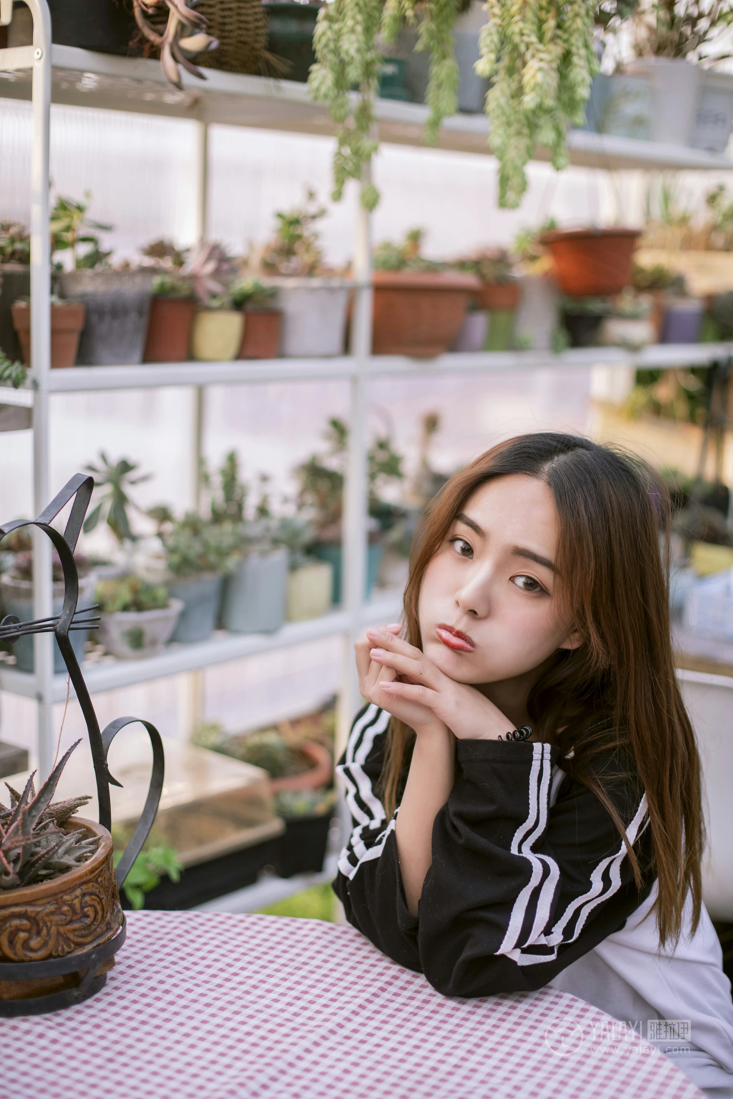 [YALAYI雅拉伊] No.180 我想有个花园 白日梦 黑白卫衣加紧身牛仔裤清纯可爱私房写真集第10张