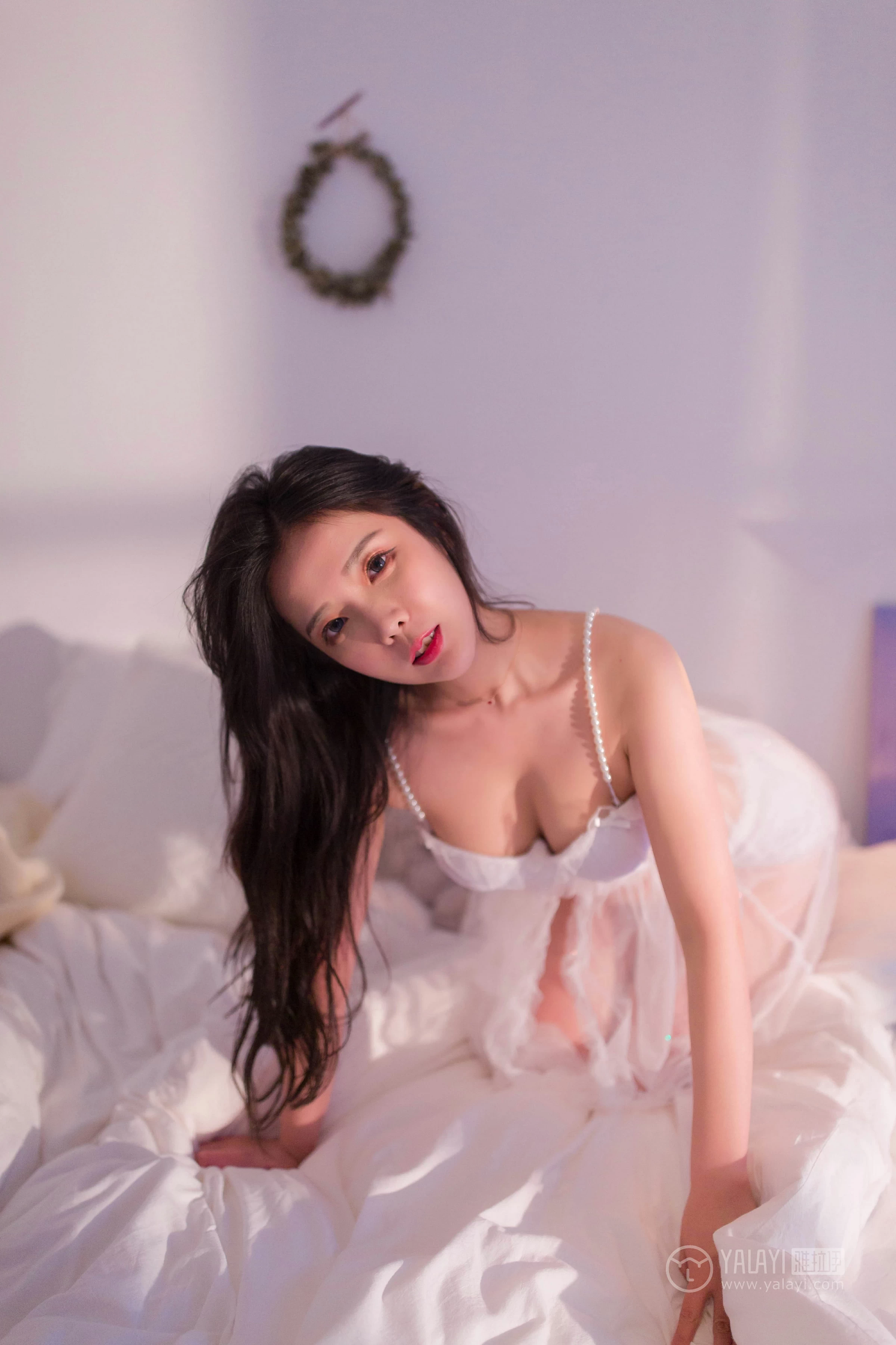 [YALAYI雅拉伊]No.182 温柔香 雪梨姬 白色透视情趣内衣裙性感私房写真集第3张