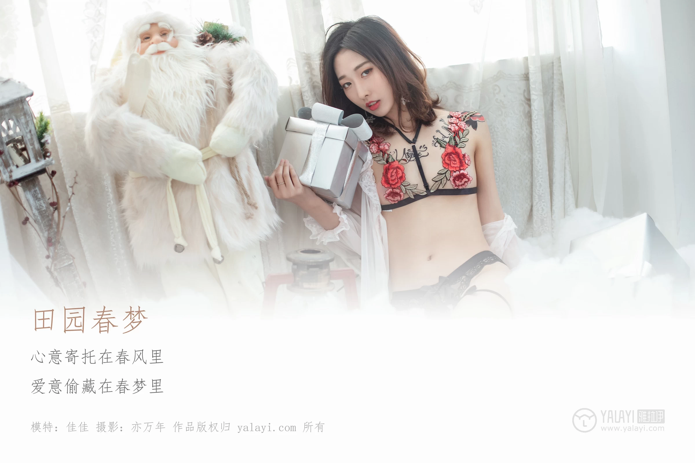 [YALAYI雅拉伊]No.207 田园春梦 佳佳 白色蕾丝睡衣加透视情趣内衣性感私房写真集第1张