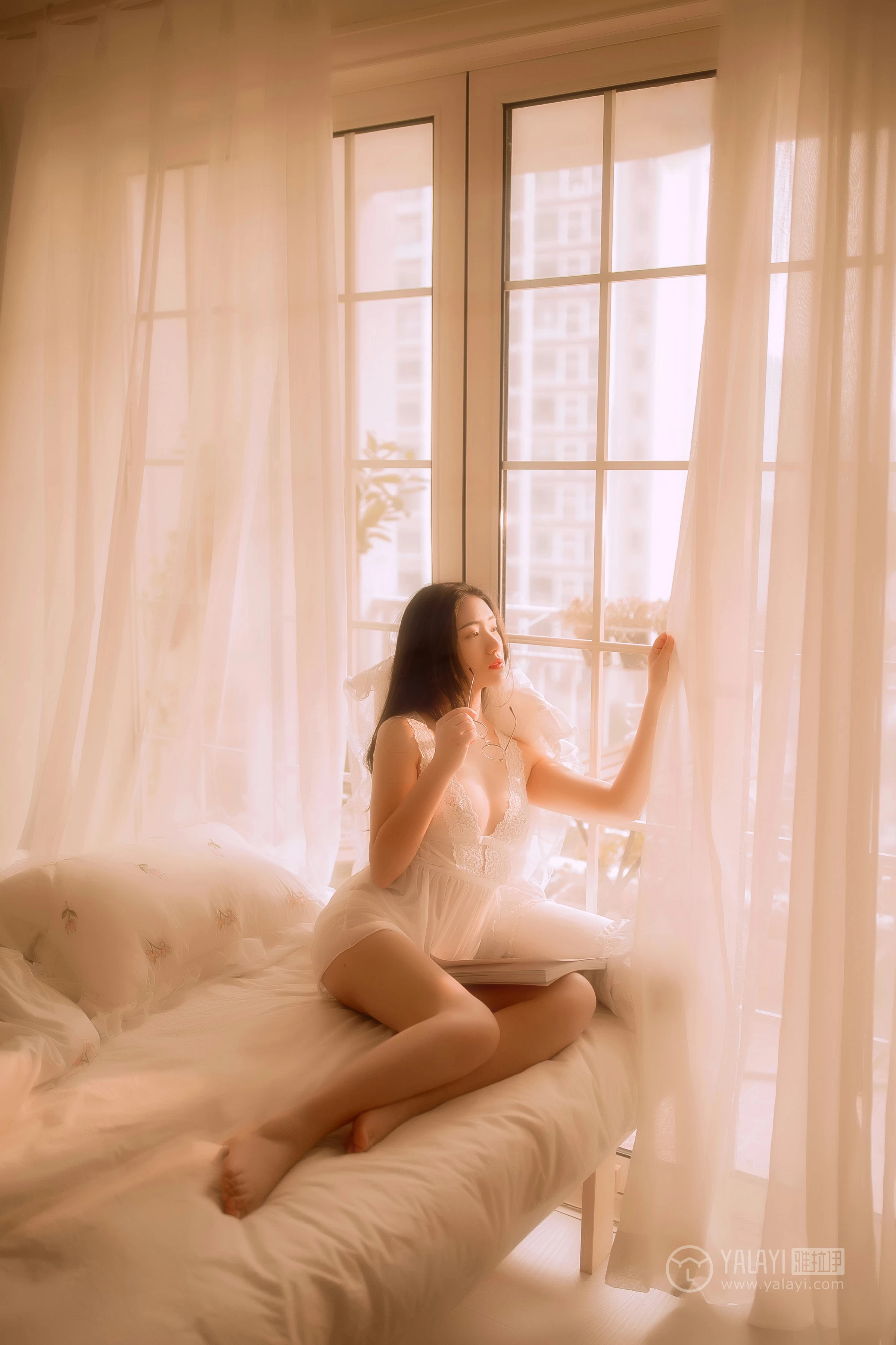 [YALAYI雅拉伊]No.208 闺房 水月沙子 白色透视情趣蕾丝睡衣裙性感私房写真集第8张