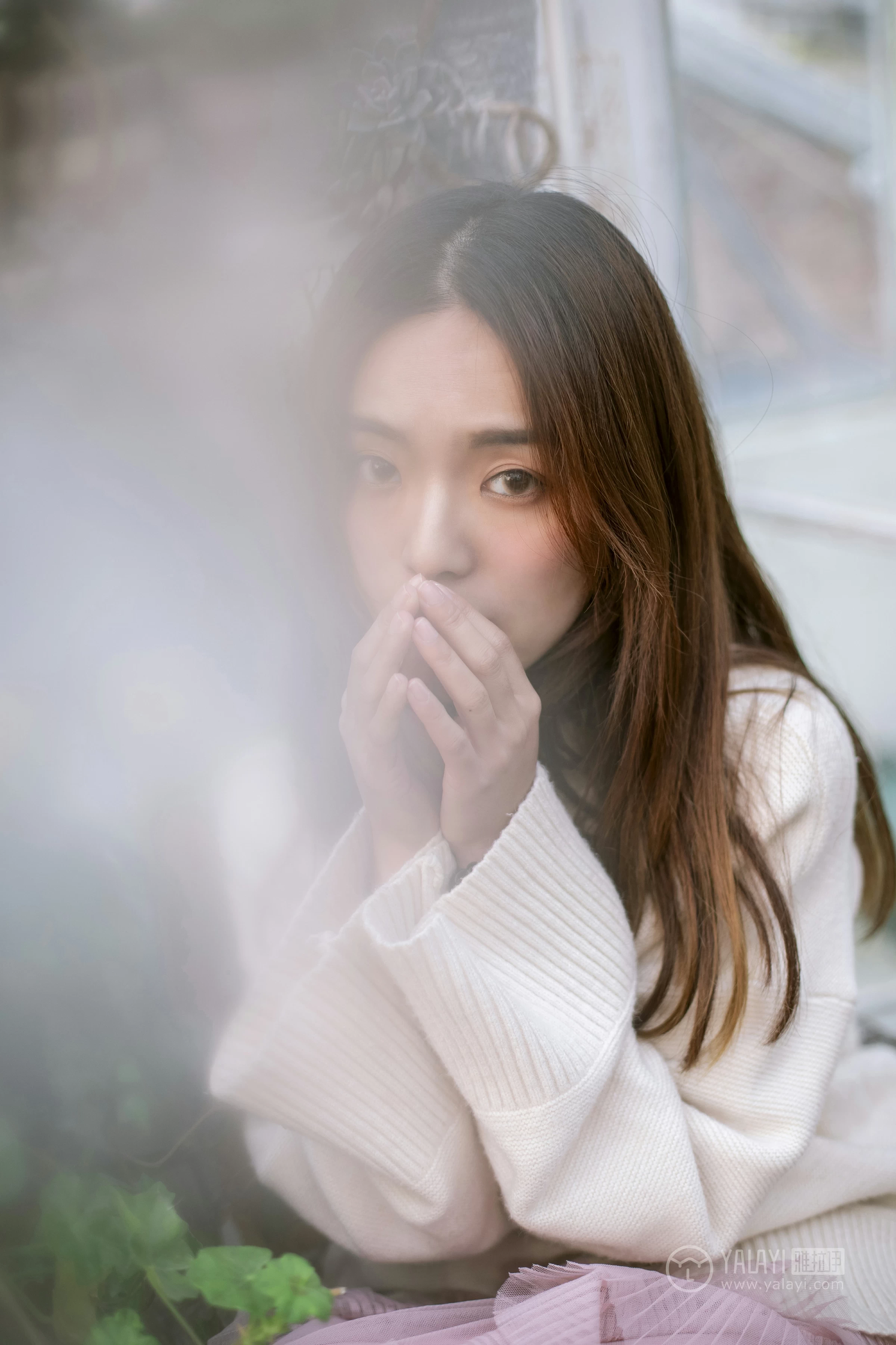 [YALAYI雅拉伊]No.209 温柔的你 白日梦 白色连身毛衣清新私房写真集第10张