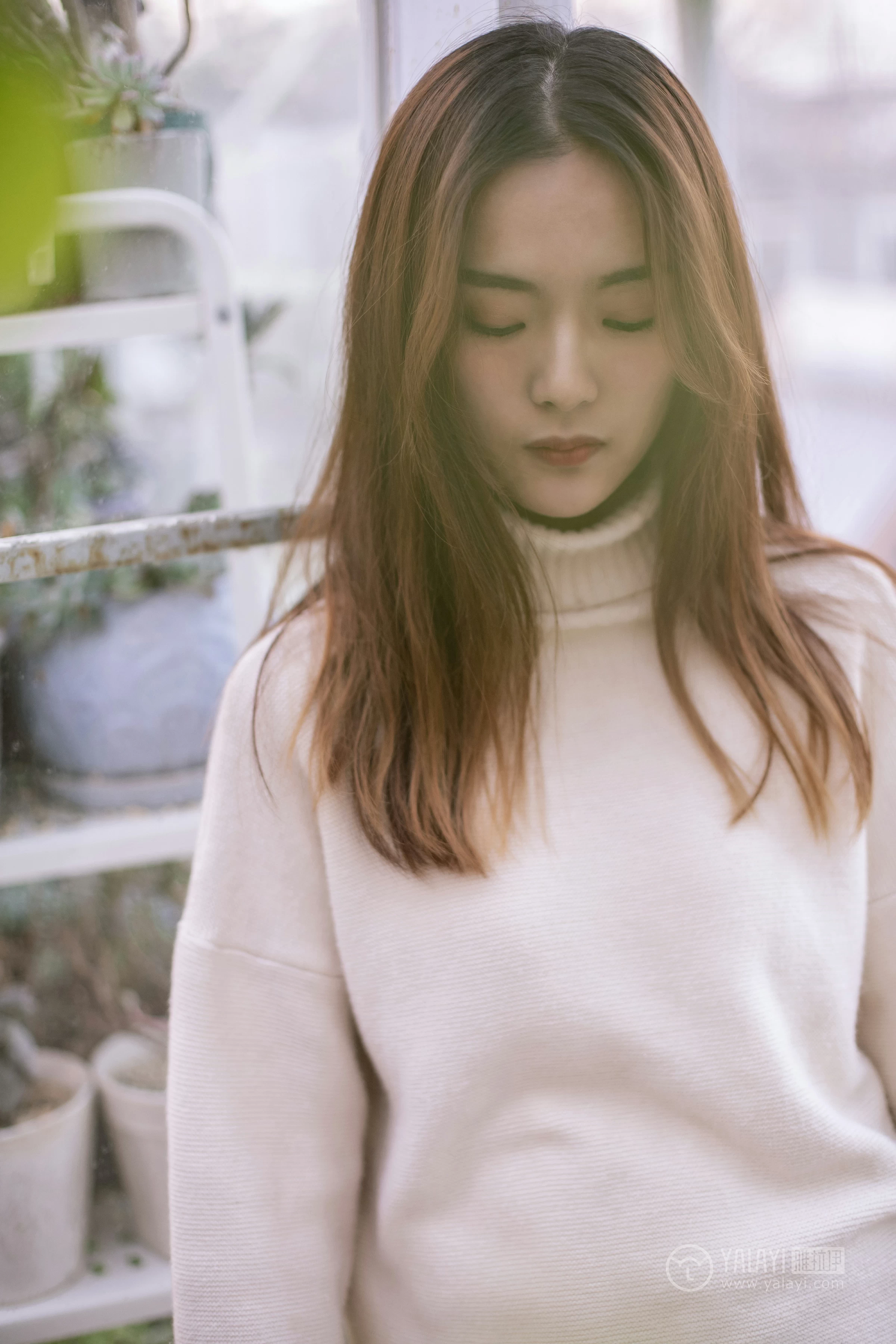 [YALAYI雅拉伊]No.209 温柔的你 白日梦 白色连身毛衣清新私房写真集第14张