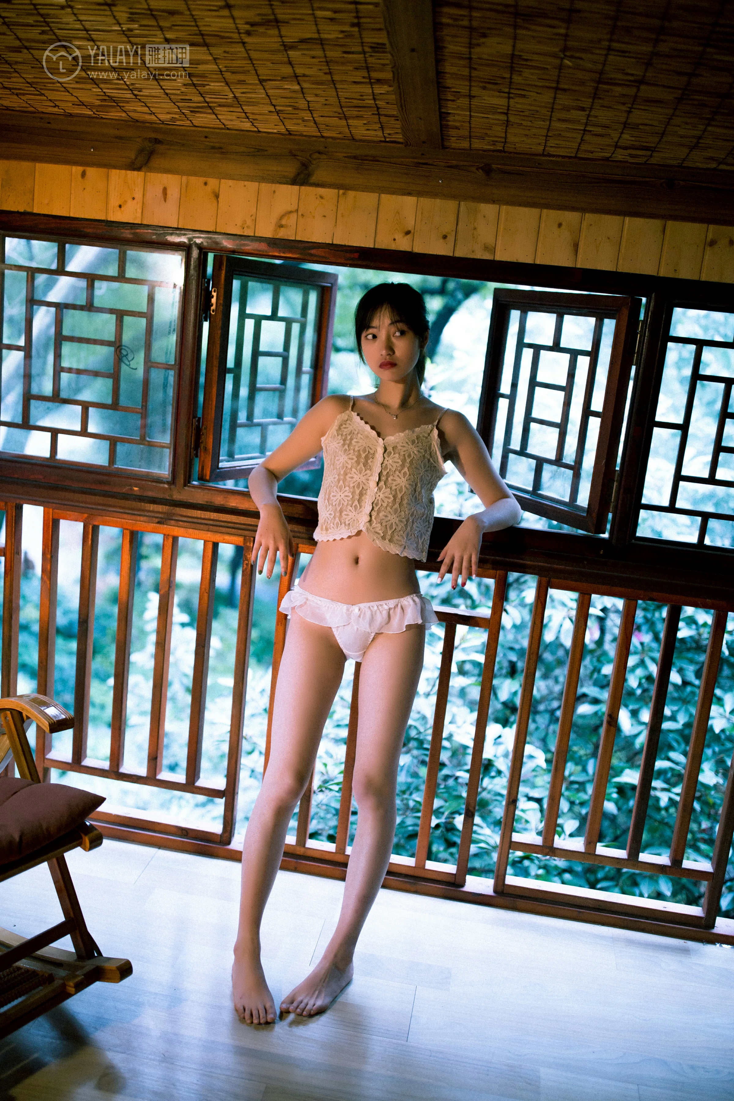 [YALAYI雅拉伊]No.256 人间失格 天蓝酱 白色透视镂空情趣内衣性感私房写真集第4张