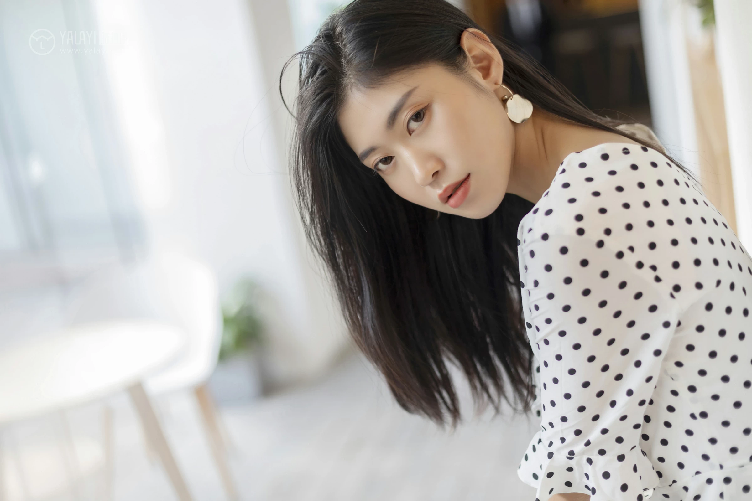 [YALAYI雅拉伊]No.264 波点女孩儿 乔妹儿 白色透视连衣裙居家私房写真集第15张