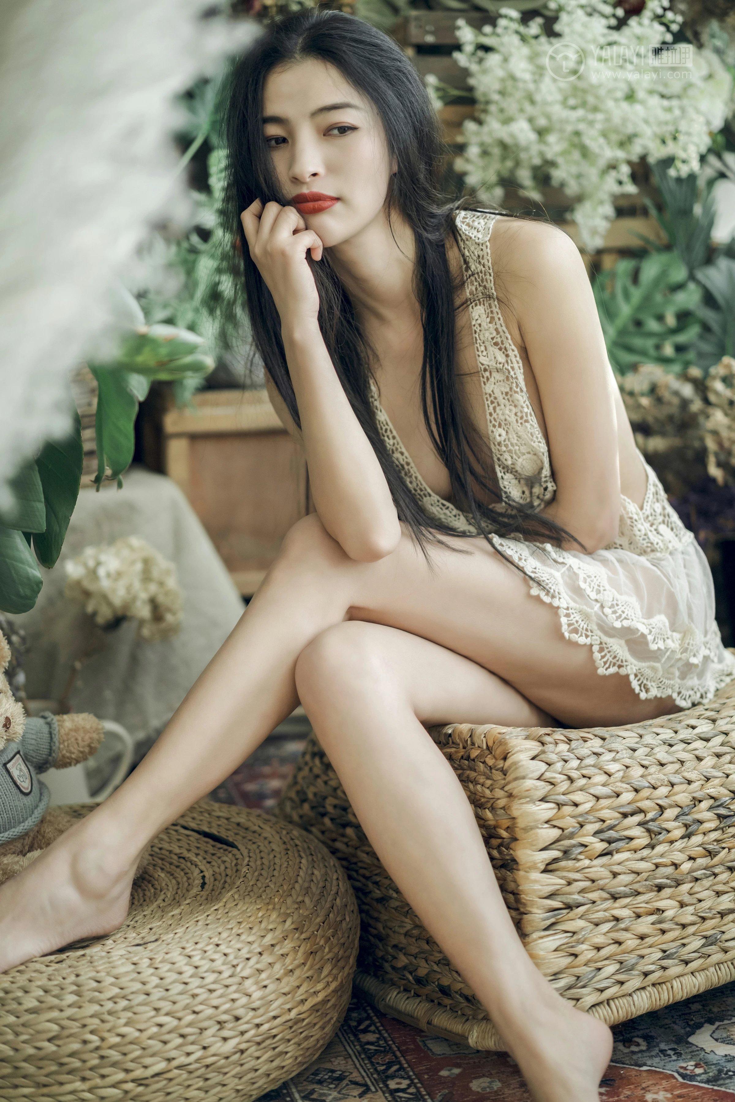 [YALAYI雅拉伊]No.280 盛夏的果实 小竹 情趣透视镂空衬衫加白色内衣性感私房写真集第14张