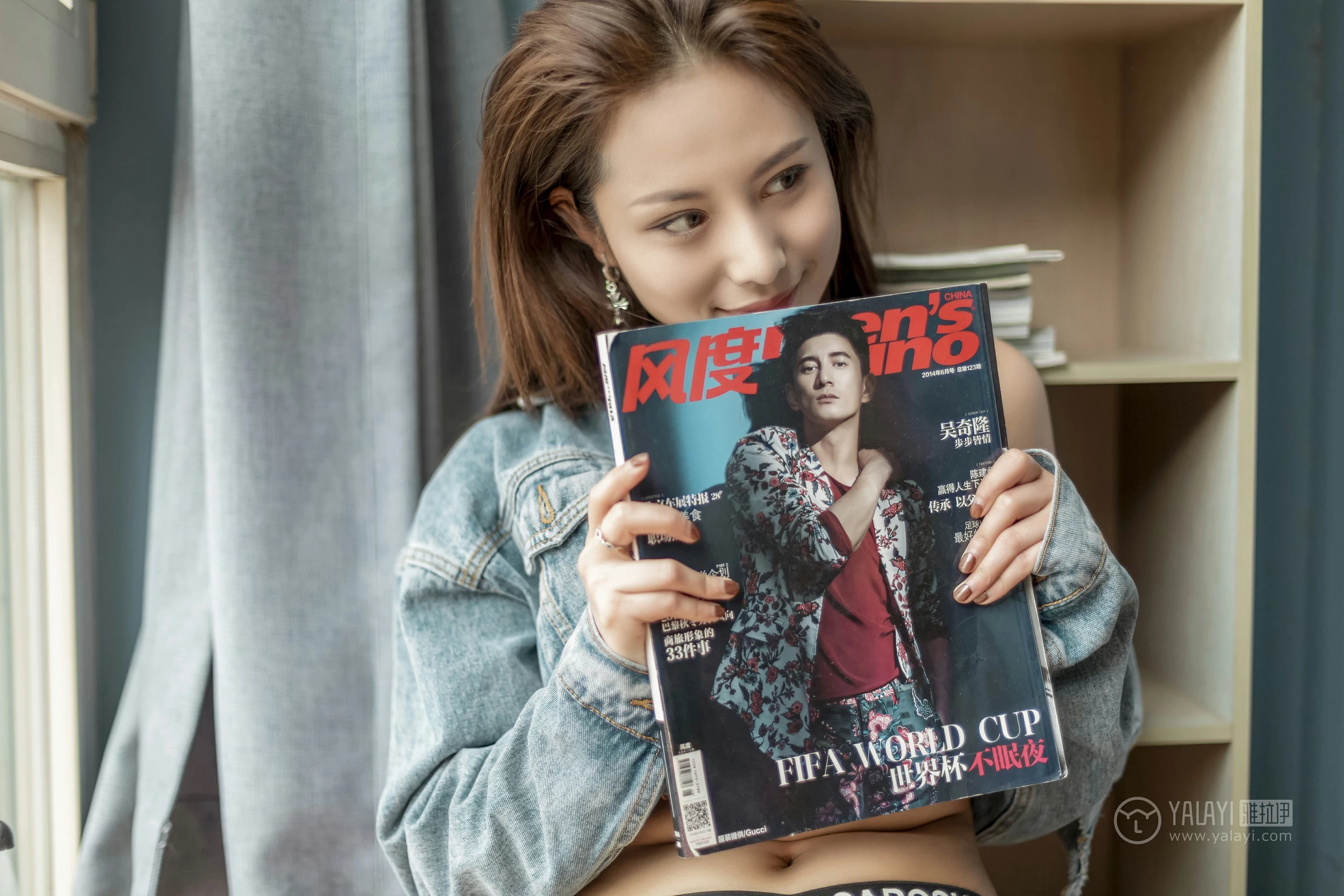 [YALAYI雅拉伊]No.284 牛仔的诱惑 雅辛 牛仔外套加运动内衣性感私房写真集第3张