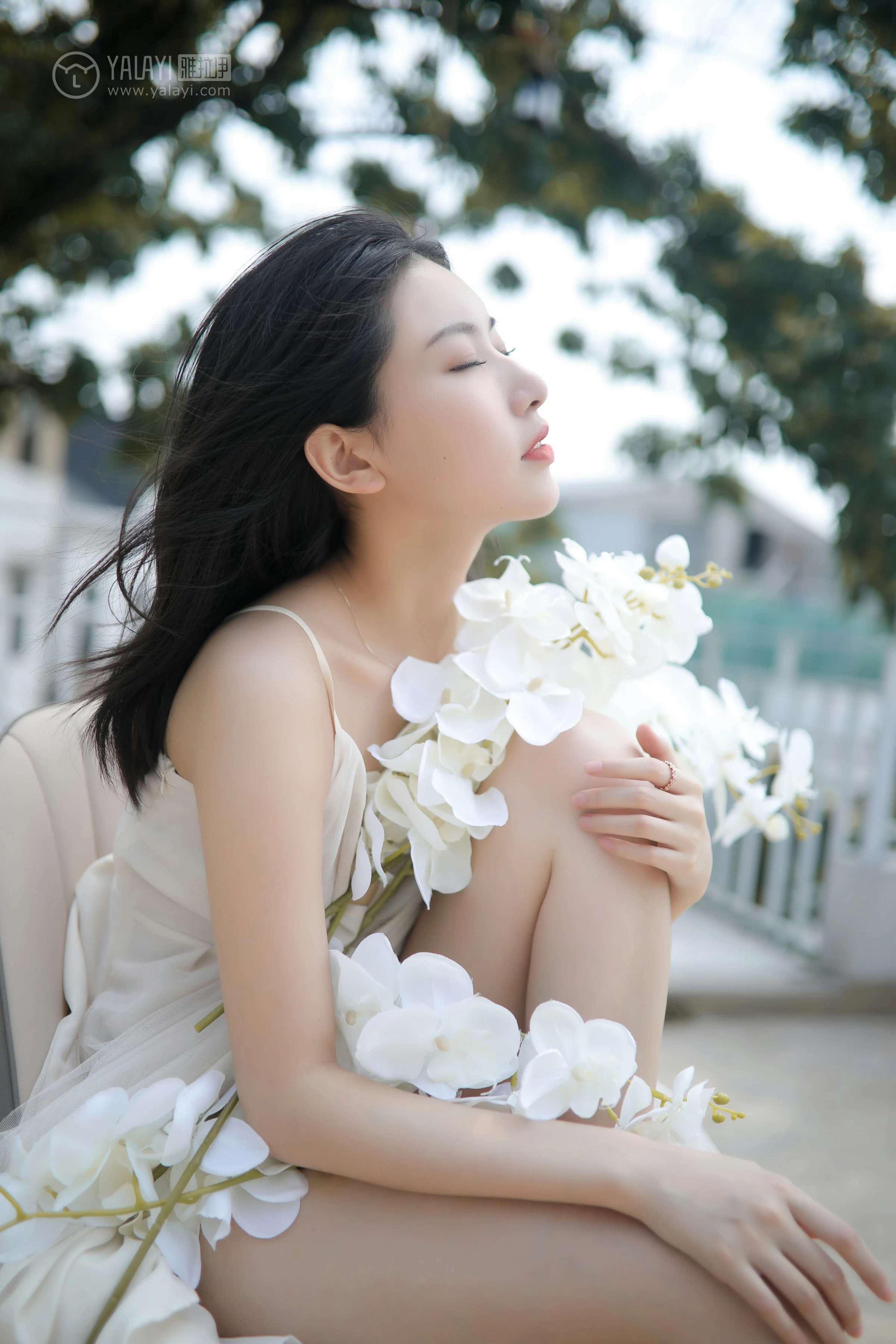 [YALAYI雅拉伊]No.310 听风 白璐 仙气飘飘 白色吊带连衣裙性感私房写真集第14张