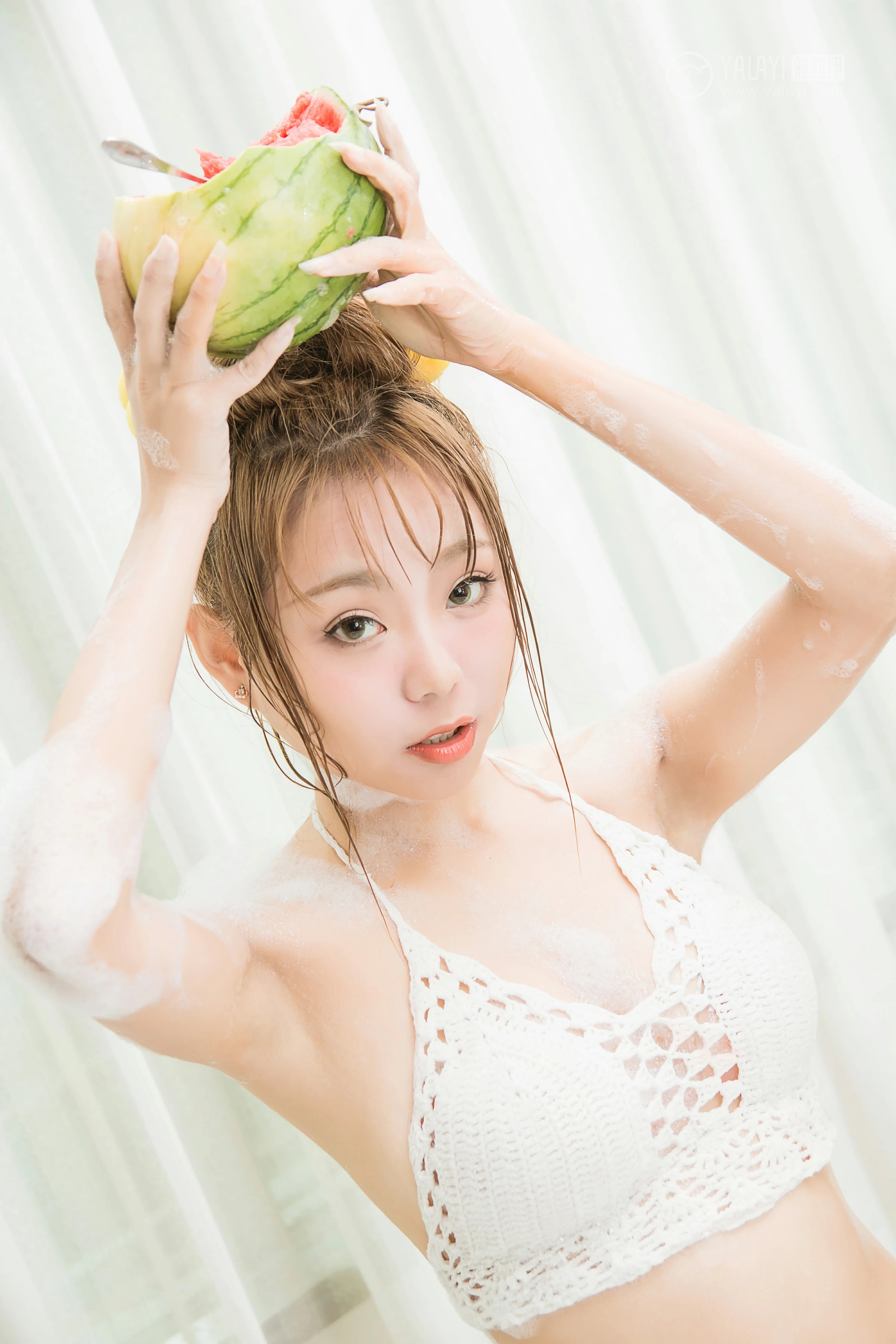 [YALAYI雅拉伊]No.352 泡泡浴 灵儿 白色镂空情趣内衣性感私房写真集第7张