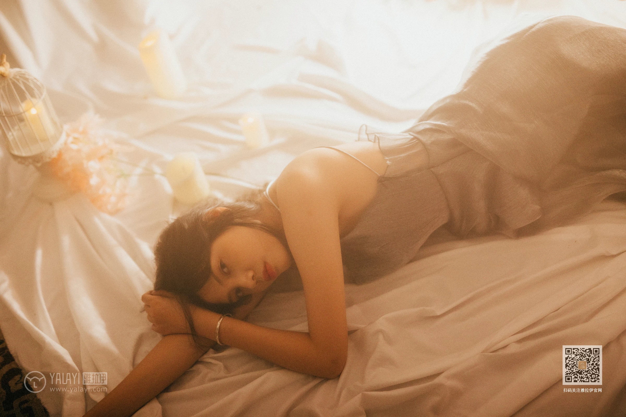 [YALAYI雅拉伊]No.391 撩拨 静儿 白色透视蕾丝内衣加安全短裤性感私房写真集第11张