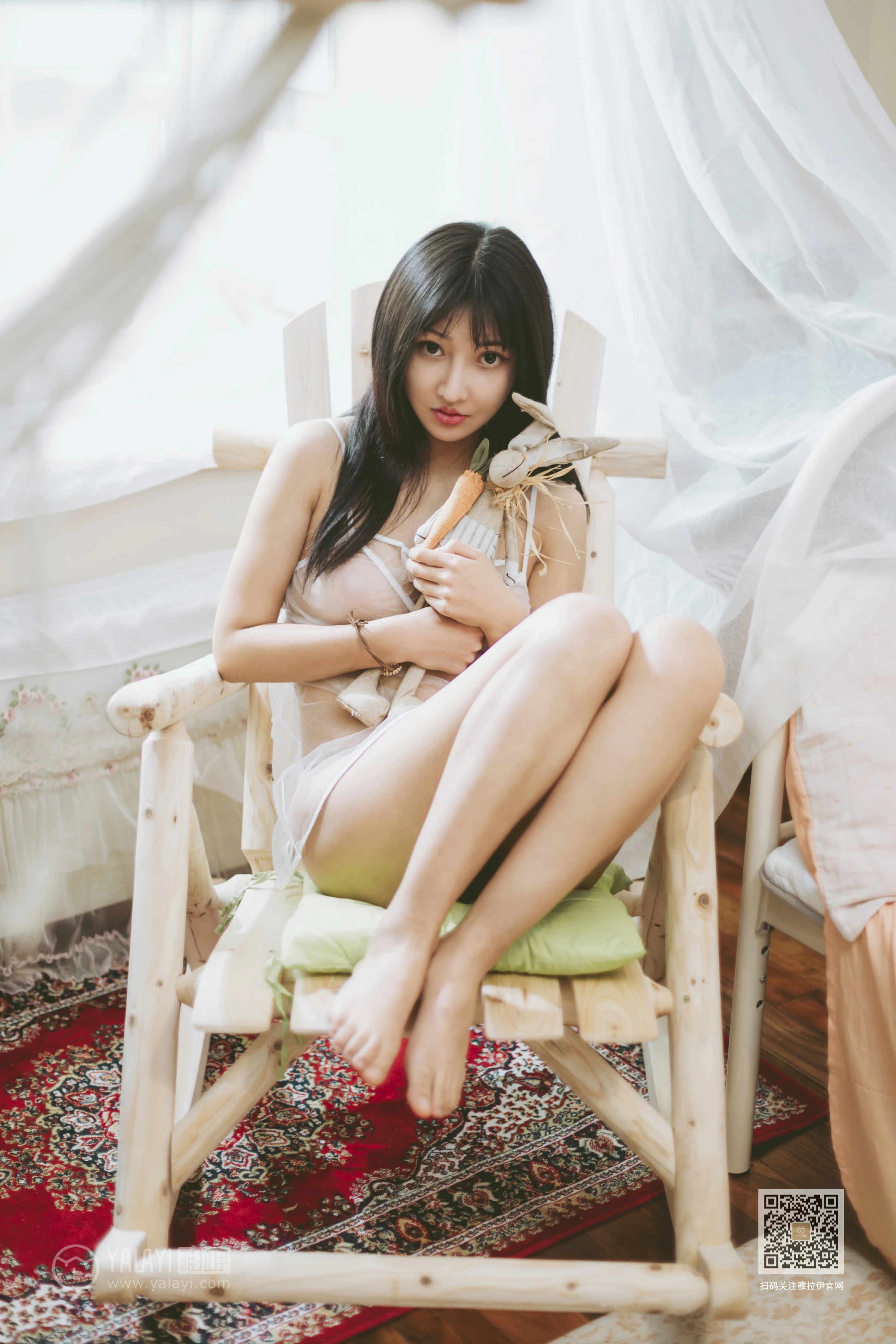 [YALAYI雅拉伊]Vol.489 肌衫透骨 韩熙 白色透视情趣内衣性感私房写真集第12张