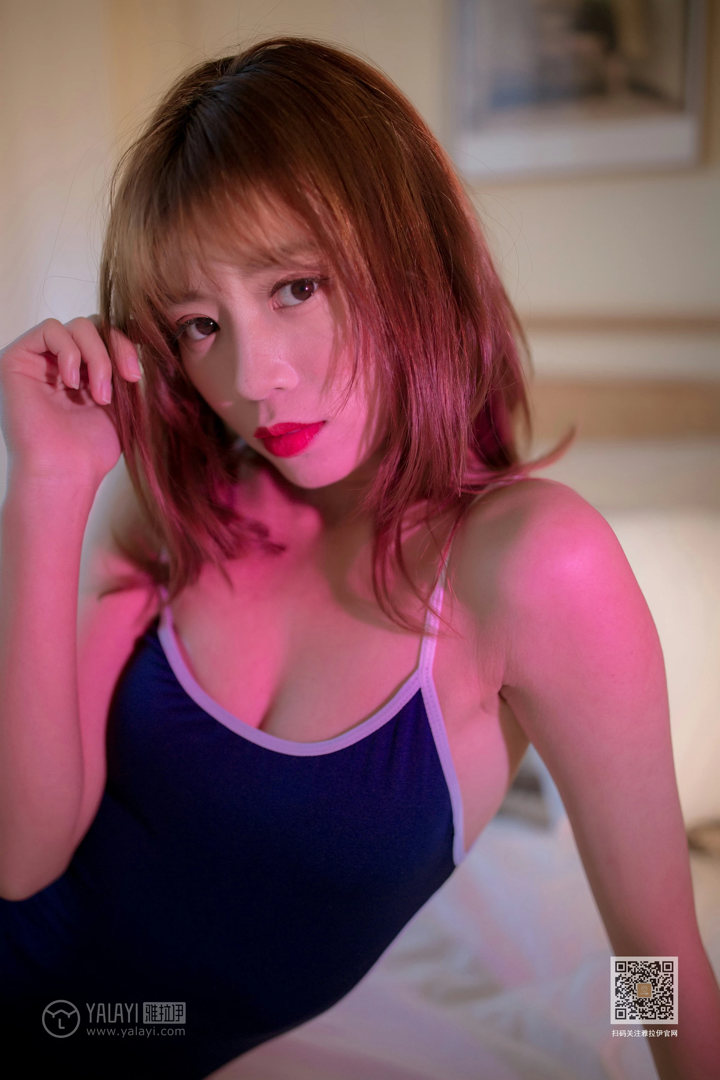 [YALAYI雅拉伊]Vol.495 画 丽雅 蓝色连体比基尼泳装性感私房写真集第17张