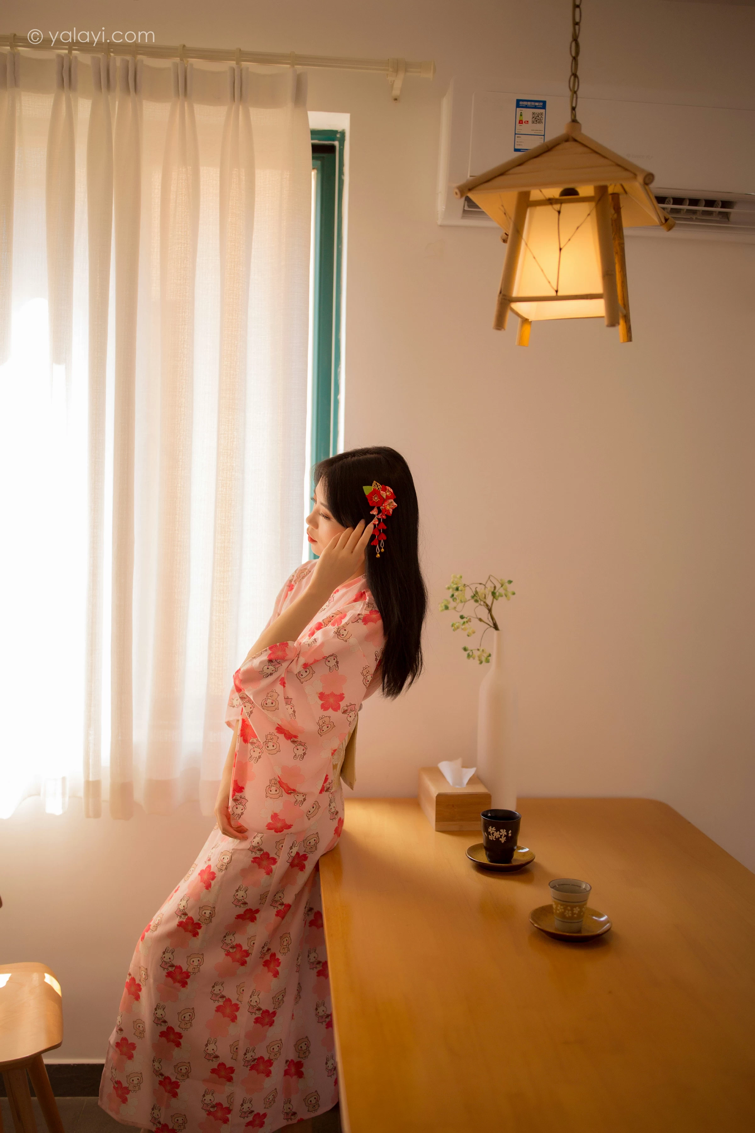 [YALAYI雅拉伊]NO.679 《花香自来》 丽雅 粉色和服居家性感私房写真集第13张