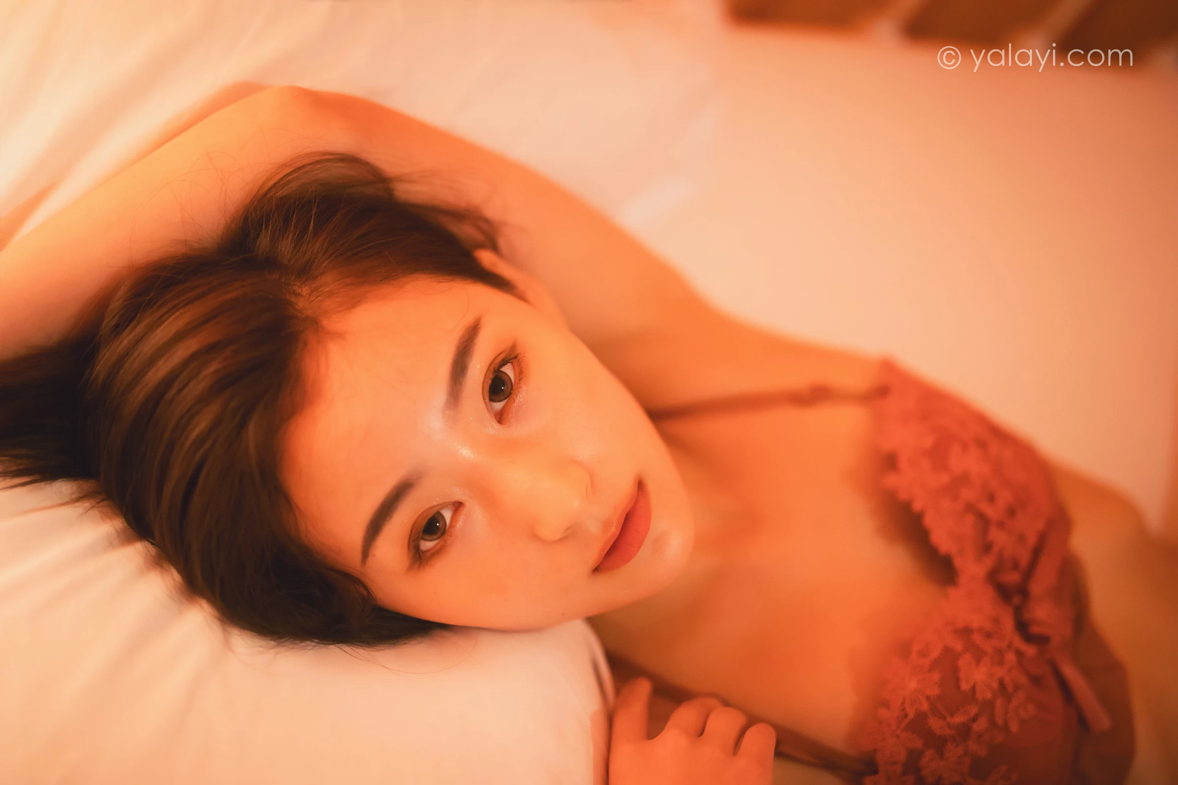 [YALAYI雅拉伊]NO.683 《暧昧》 海棠 粉色蕾丝内衣性感私房写真集第9张