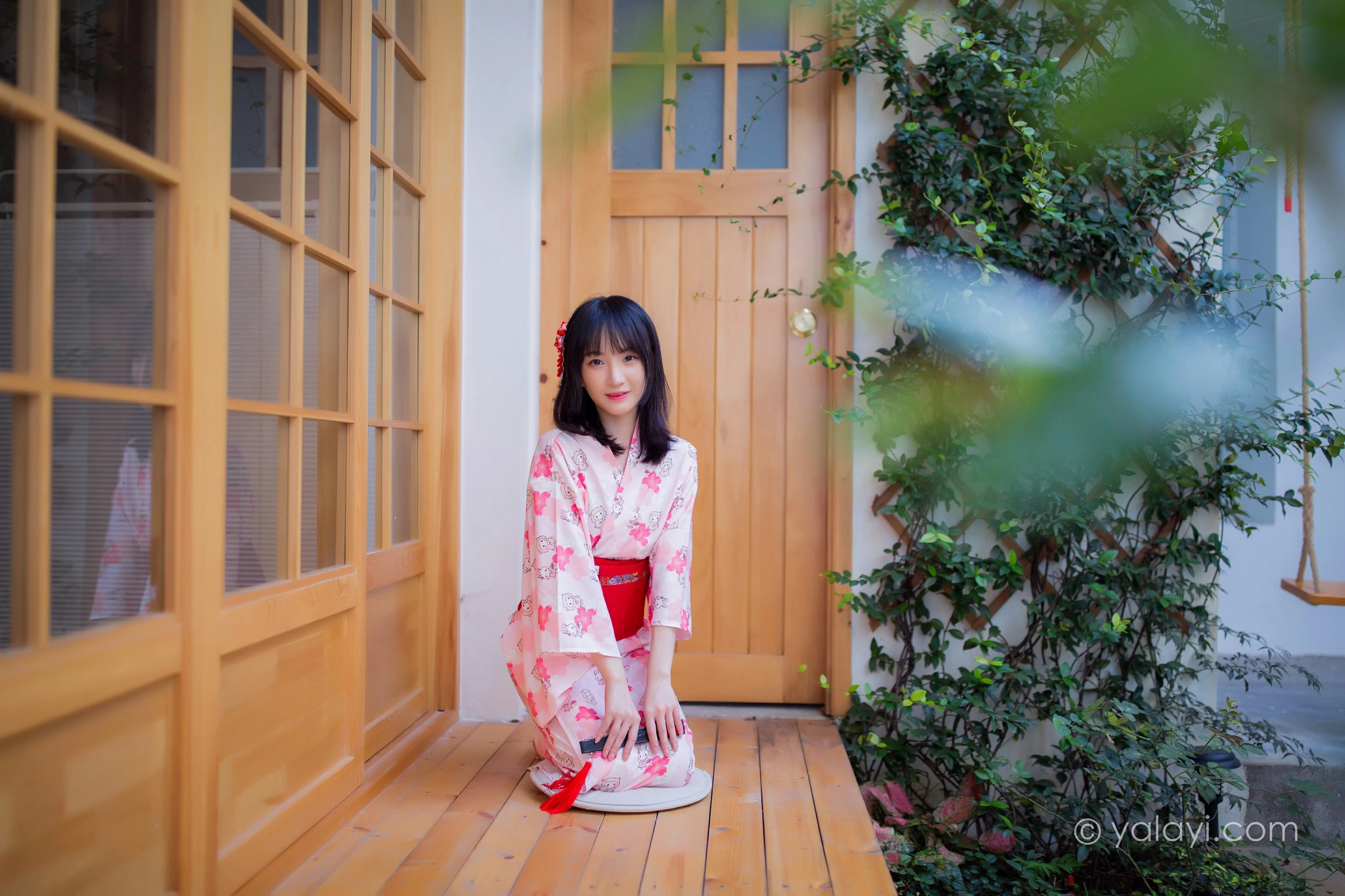 [YALAYI雅拉伊]NO.706 《樱花精灵》 落落 粉色和服性感私房写真集第5张