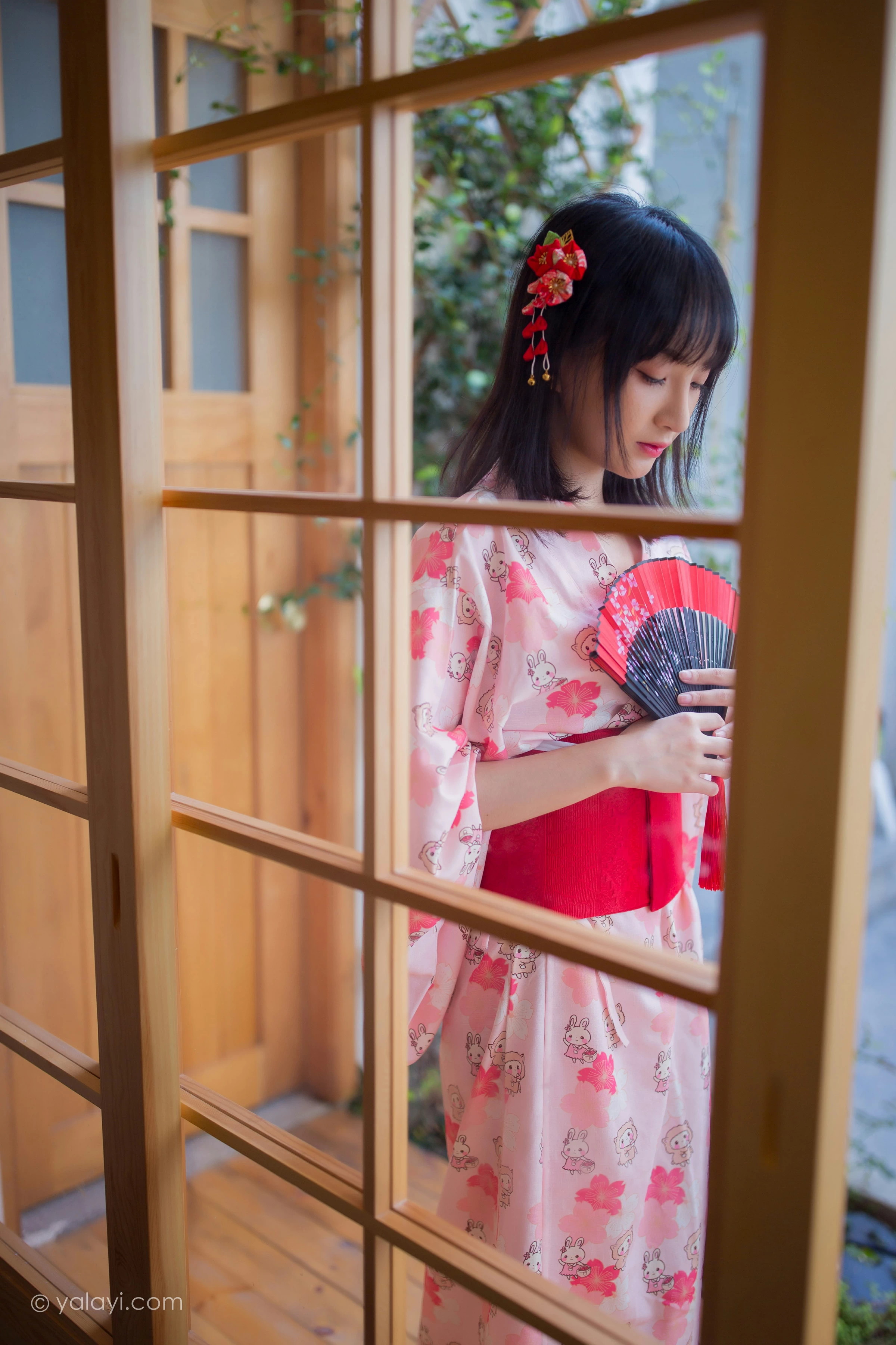 [YALAYI雅拉伊]NO.706 《樱花精灵》 落落 粉色和服性感私房写真集第8张