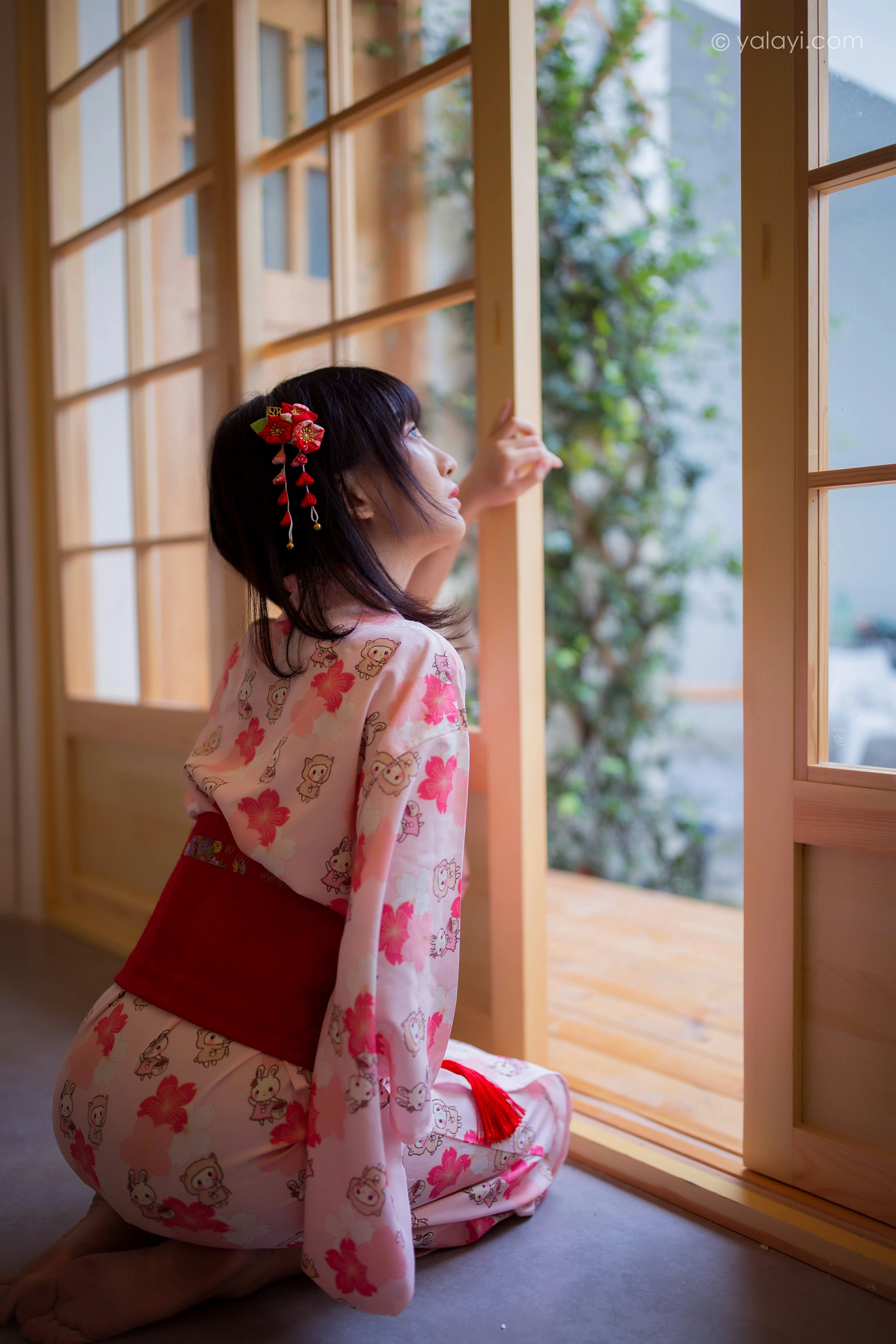 [YALAYI雅拉伊]NO.706 《樱花精灵》 落落 粉色和服性感私房写真集第9张