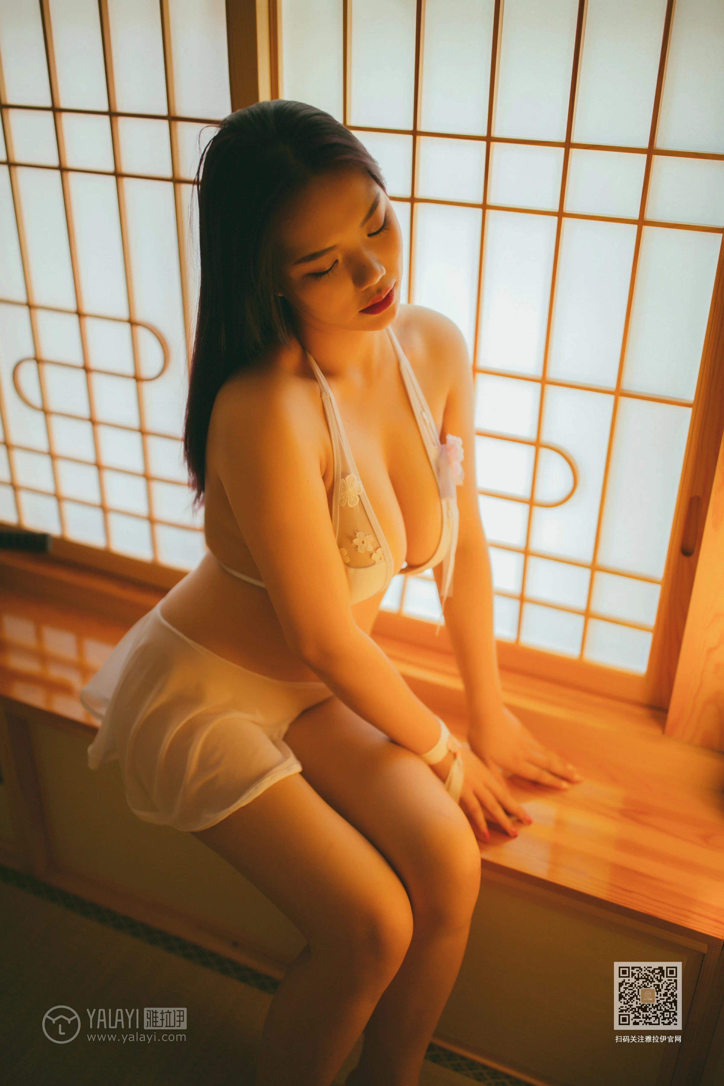 [YALAYI雅拉伊]Vol.480 丰润肥臀 沙田由子 白色情趣透视内衣性感私房写真集第4张