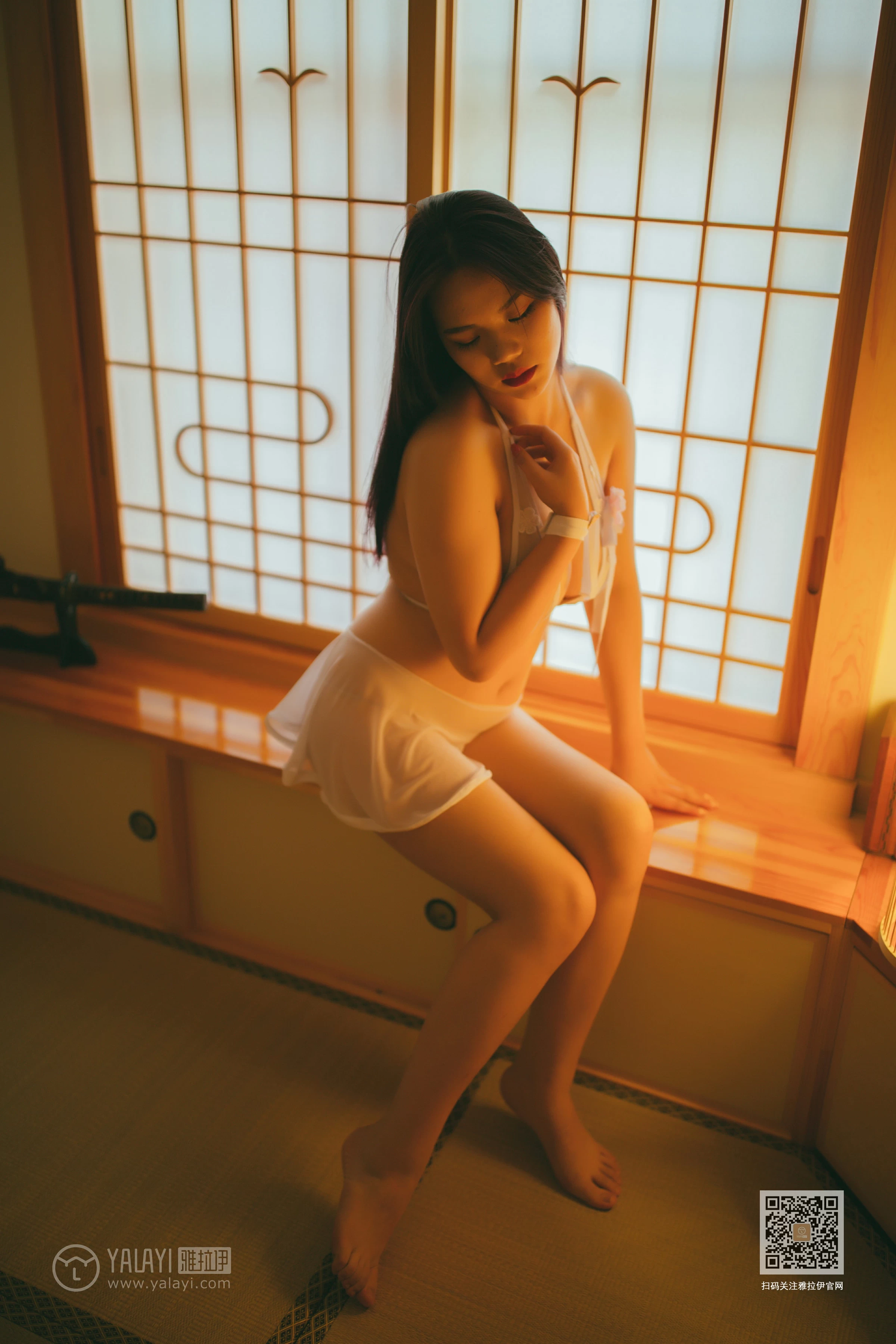 [YALAYI雅拉伊]Vol.480 丰润肥臀 沙田由子 白色情趣透视内衣性感私房写真集第4张