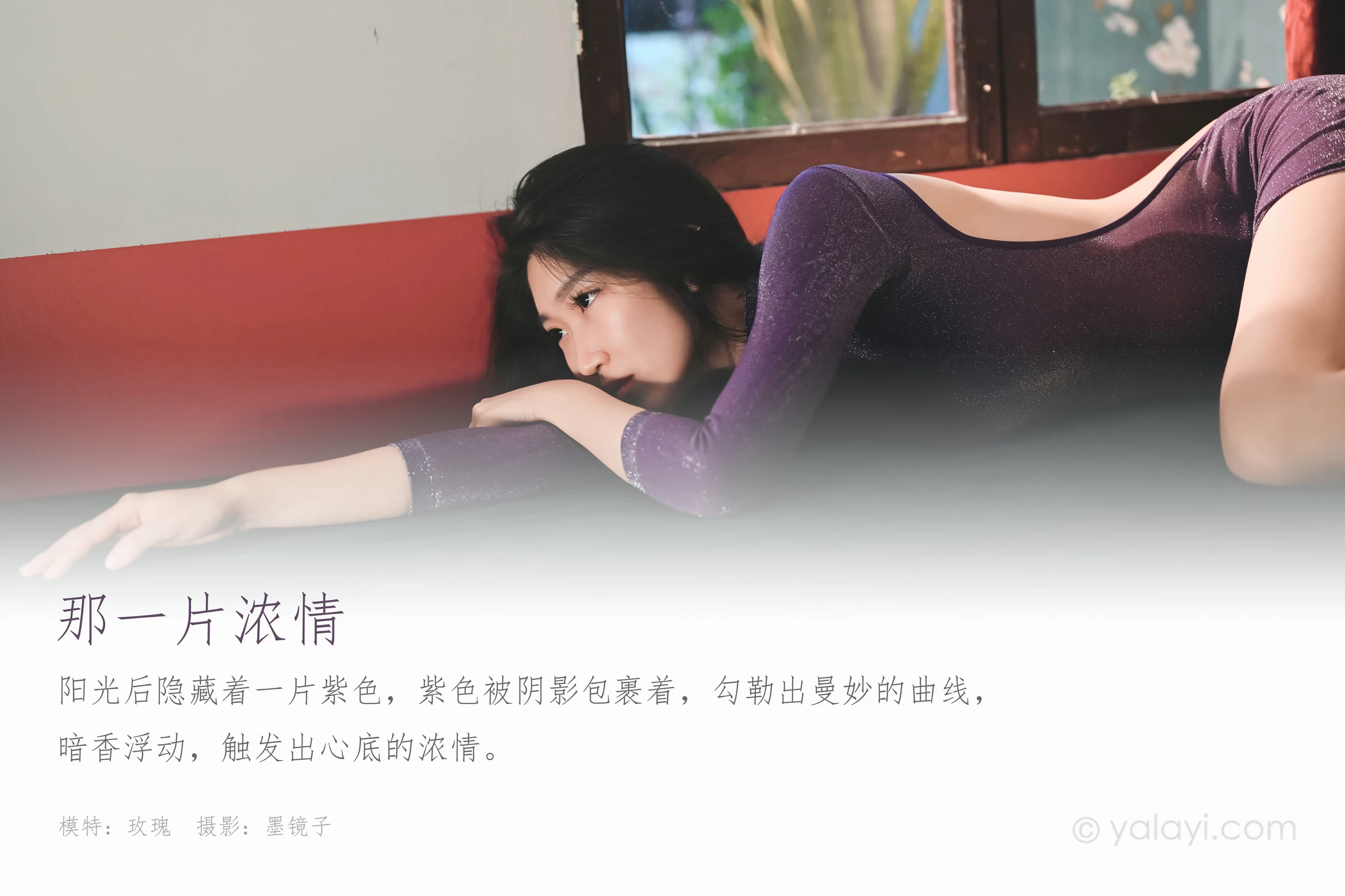 [YALAYI雅拉伊]Vol.583 那一片浓情 玫瑰 紫色紧身裸背连衣裙性感私房写真集第1张