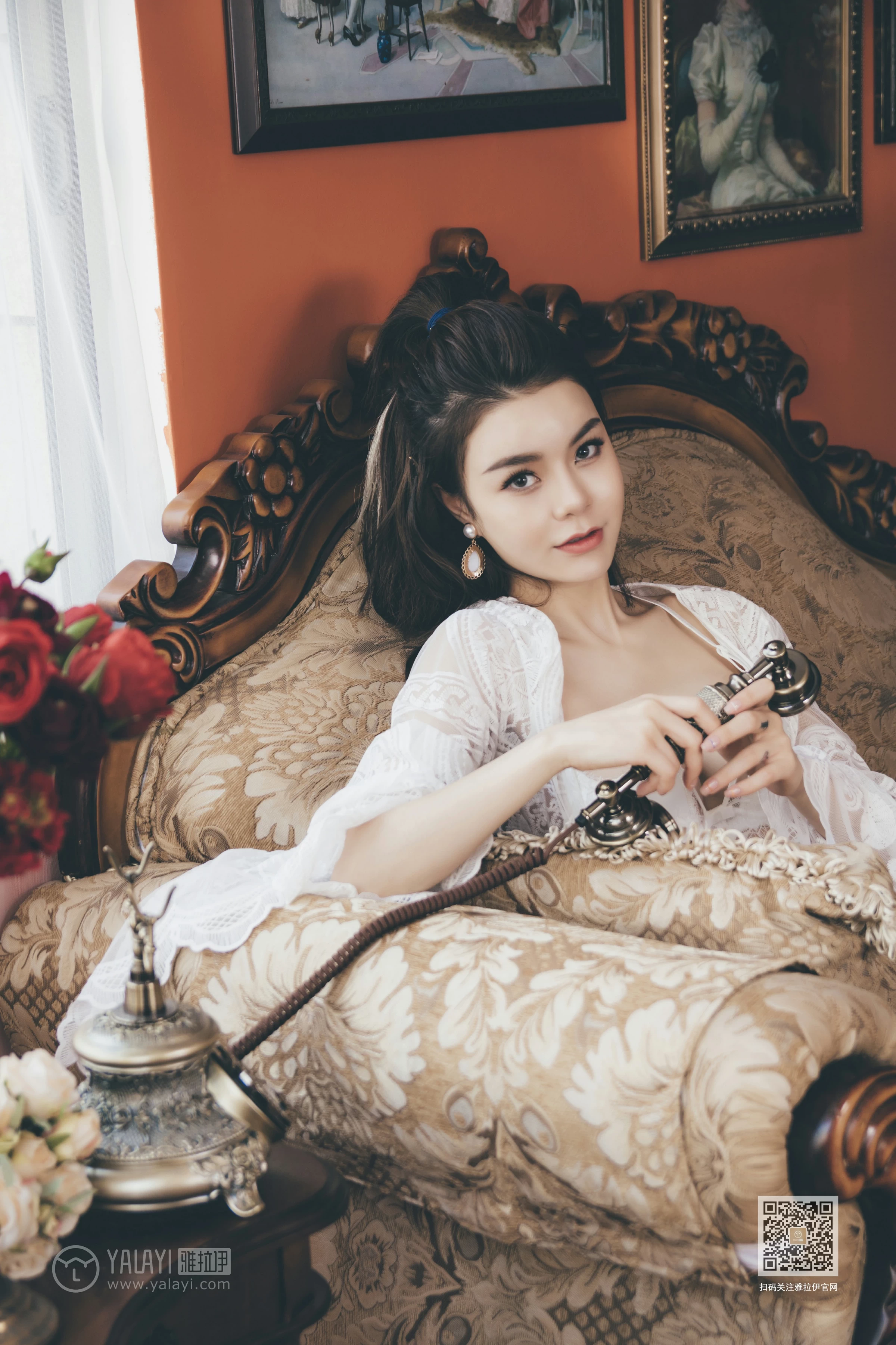 [YALAYI雅拉伊]Vol.594 第一次拍写真 蓉蓉 白色镂空睡衣加白色蕾丝内衣性感私房写真集第11张