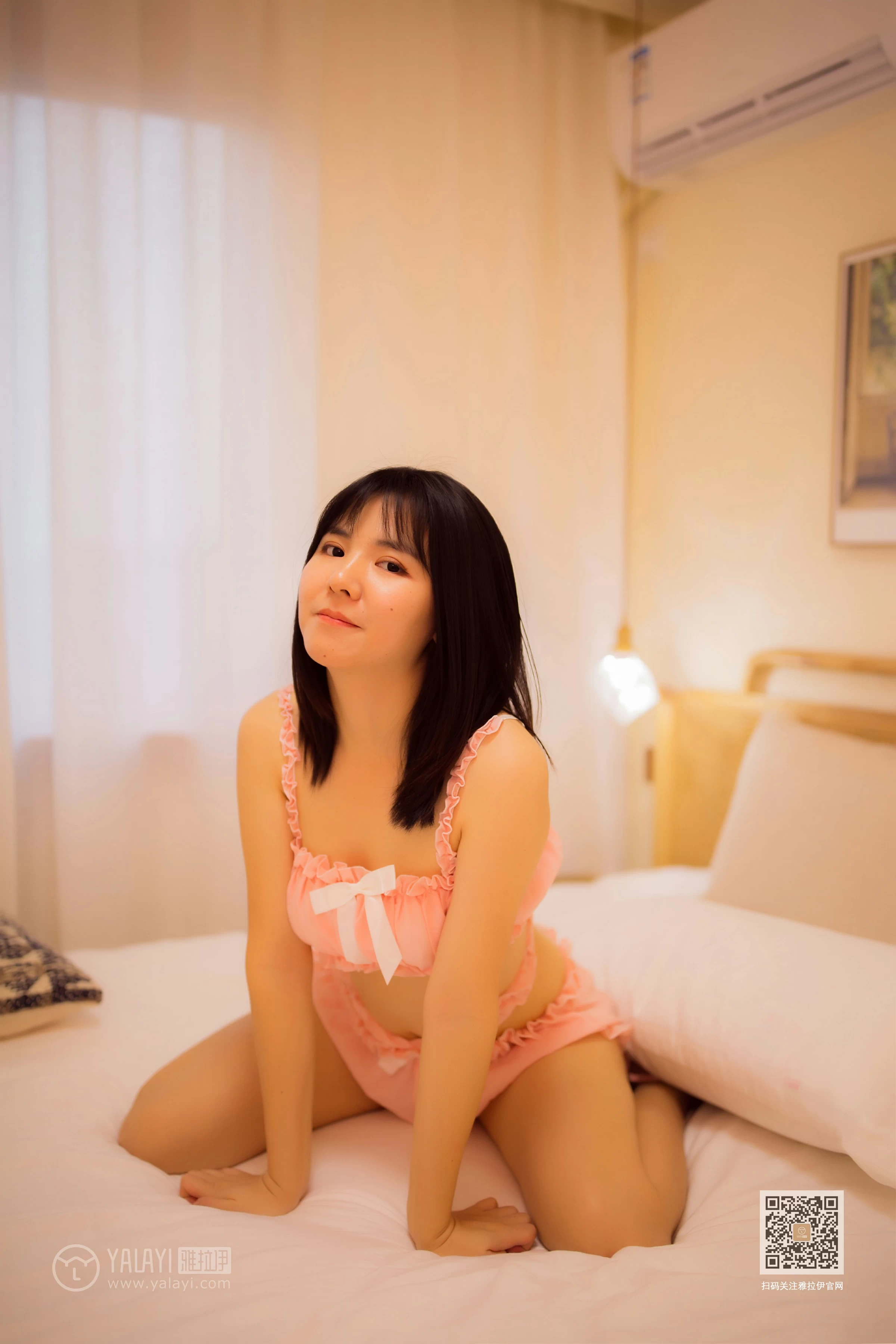 [YALAYI雅拉伊]NO.610 《听哥哥的话》 安妮 粉色内衣加短裤性感私房写真集第7张