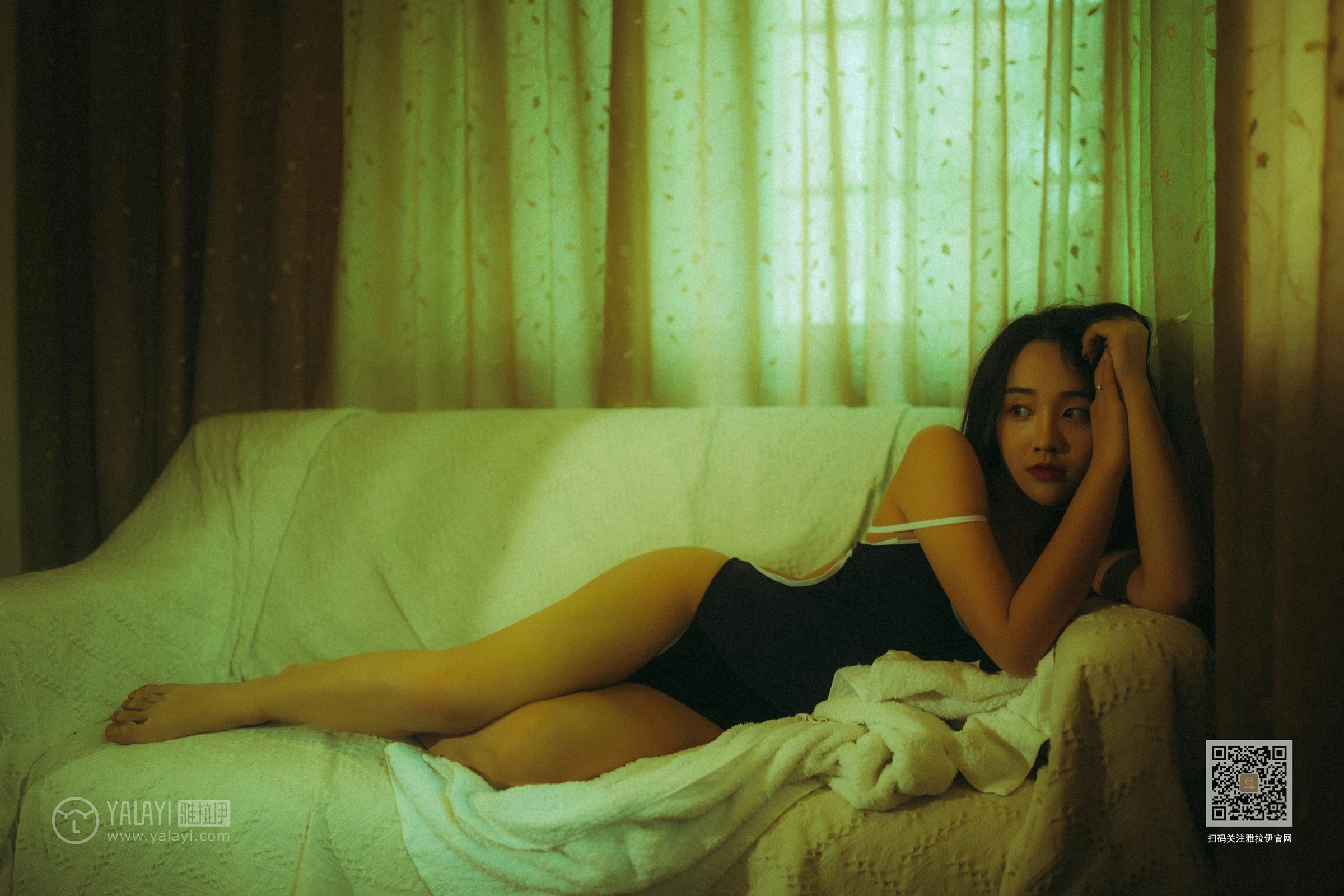 [YALAYI雅拉伊]NO.653 《枯涸之恋》 优优 蓝色连体比基尼泳装性感私房写真集第7张