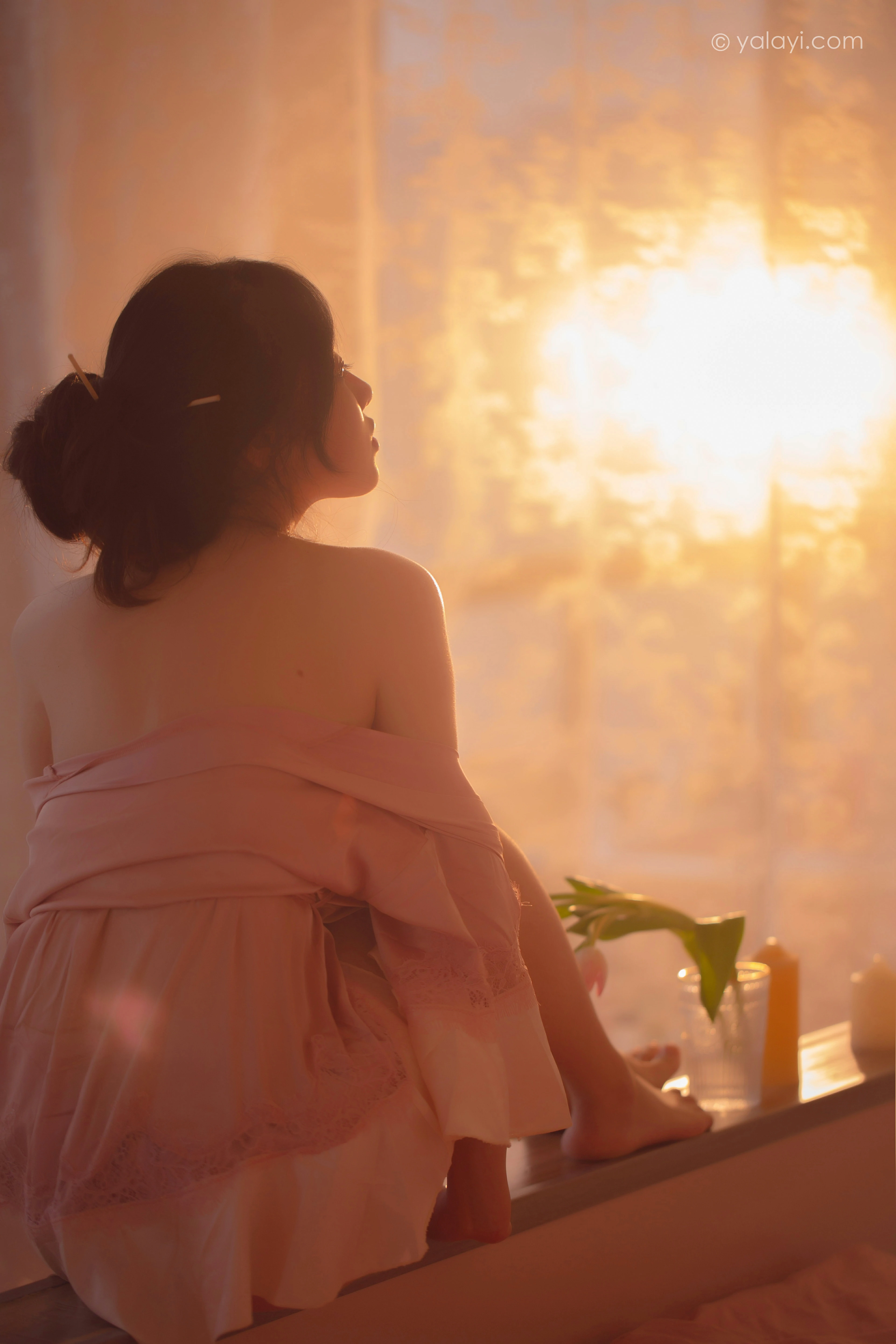 [YALAYI雅拉伊]NO.762 寂静中开放 璎珞 粉色蕾丝睡衣性感私房写真集第4张