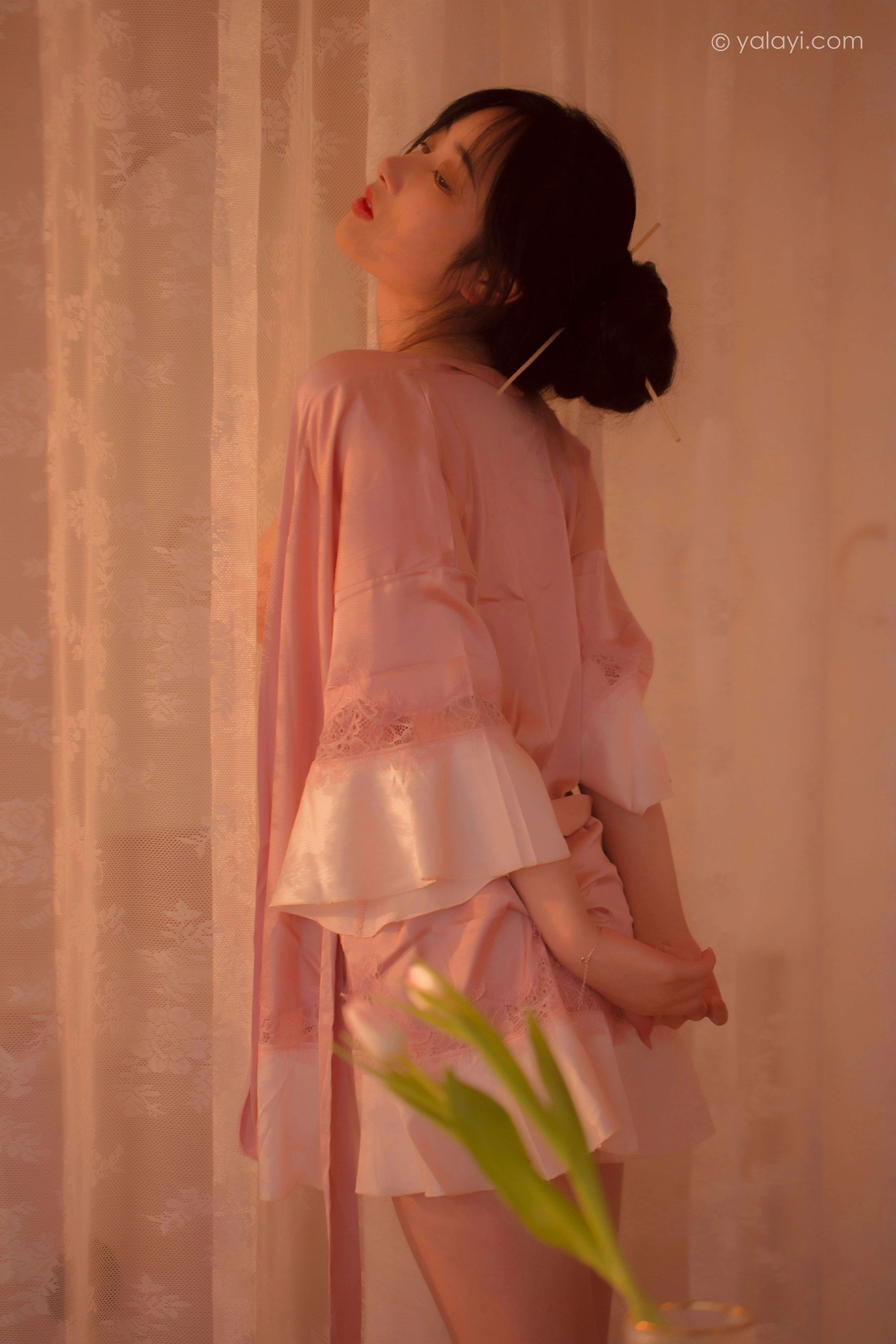 [YALAYI雅拉伊]NO.762 寂静中开放 璎珞 粉色蕾丝睡衣性感私房写真集第8张