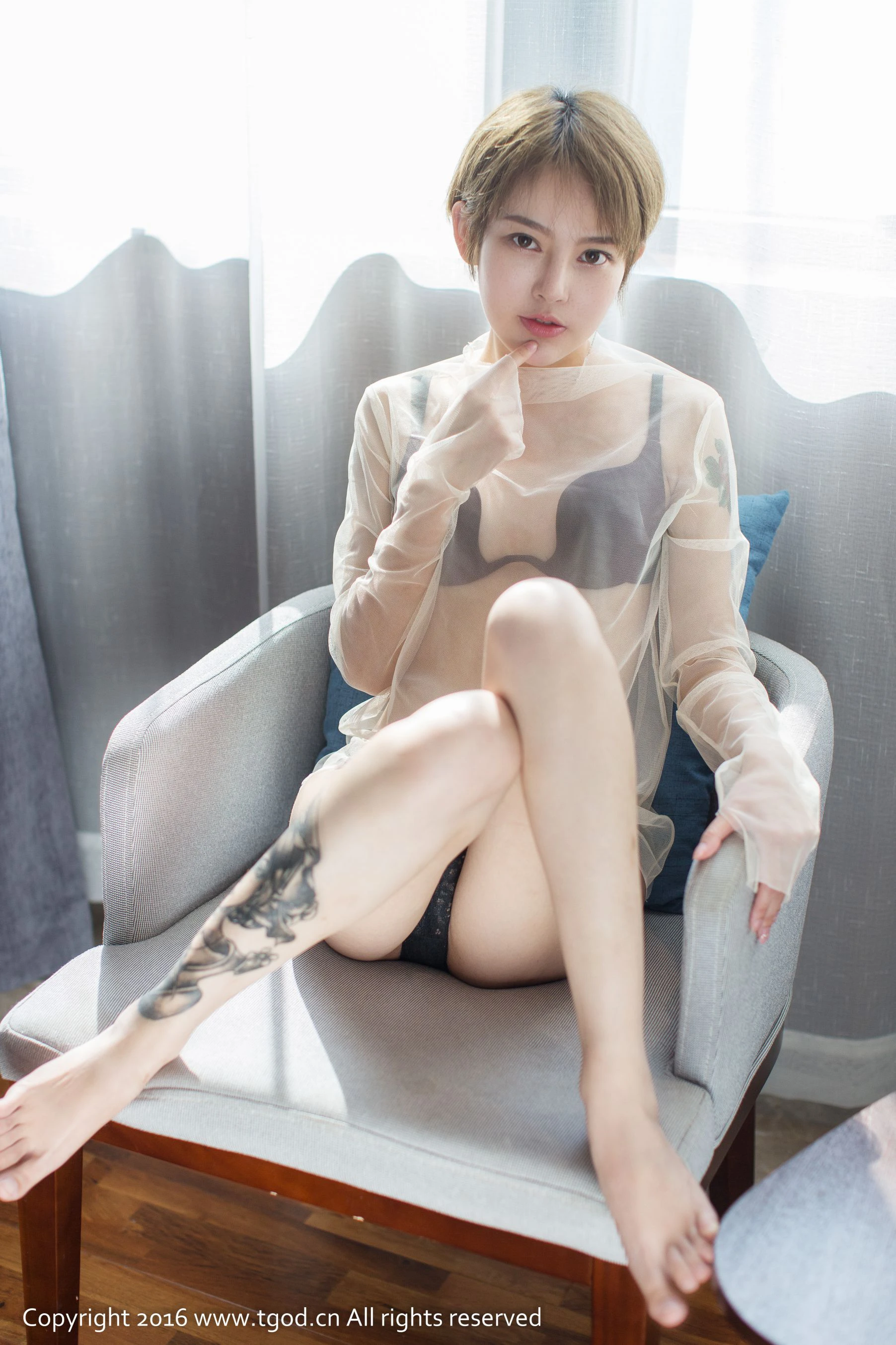 lynne黎茉《透视装短发妹子》 推女神/尤蜜荟第2张